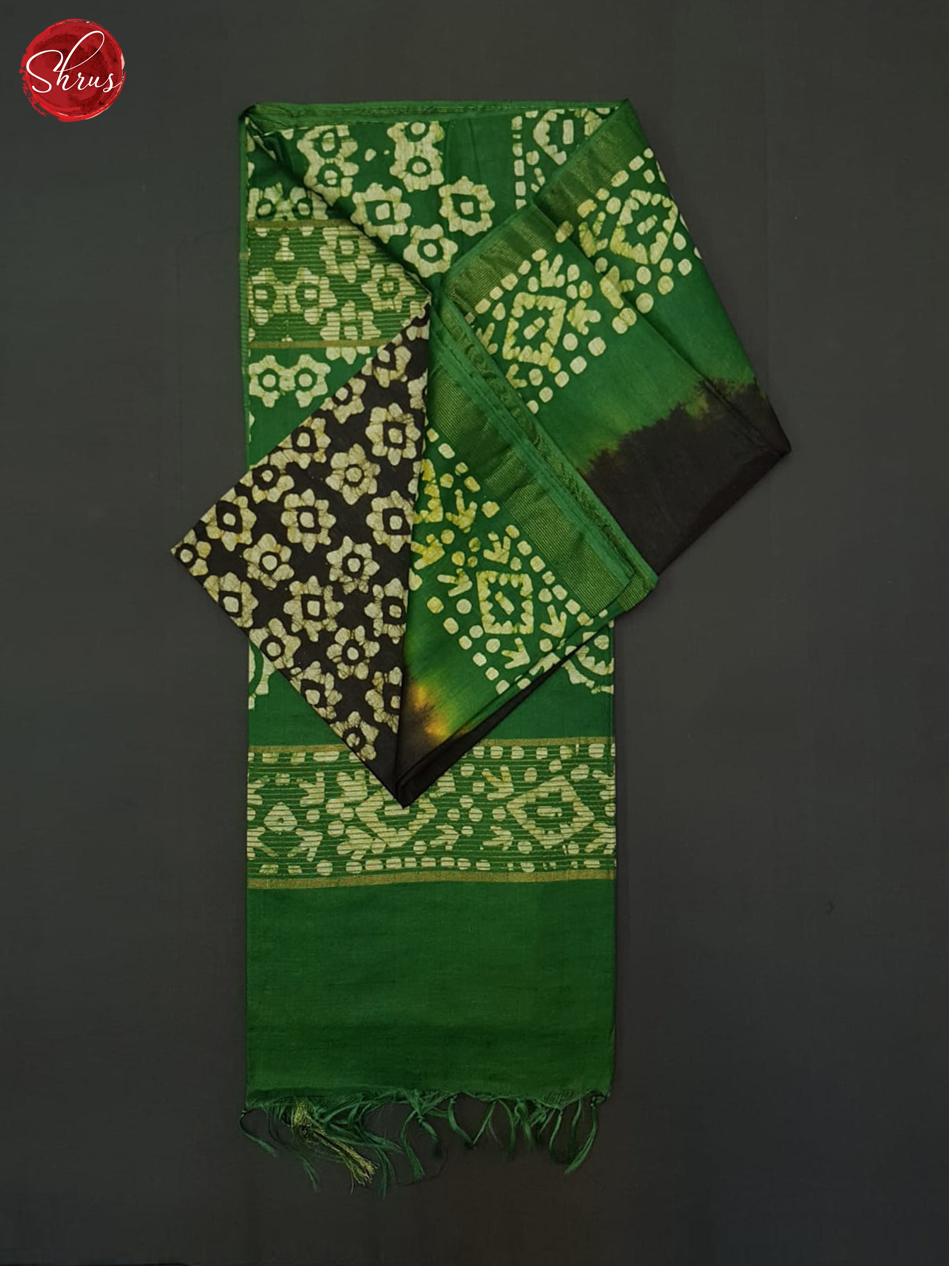 Black & Green - Bhatik Saree - Shop on ShrusEternity.com