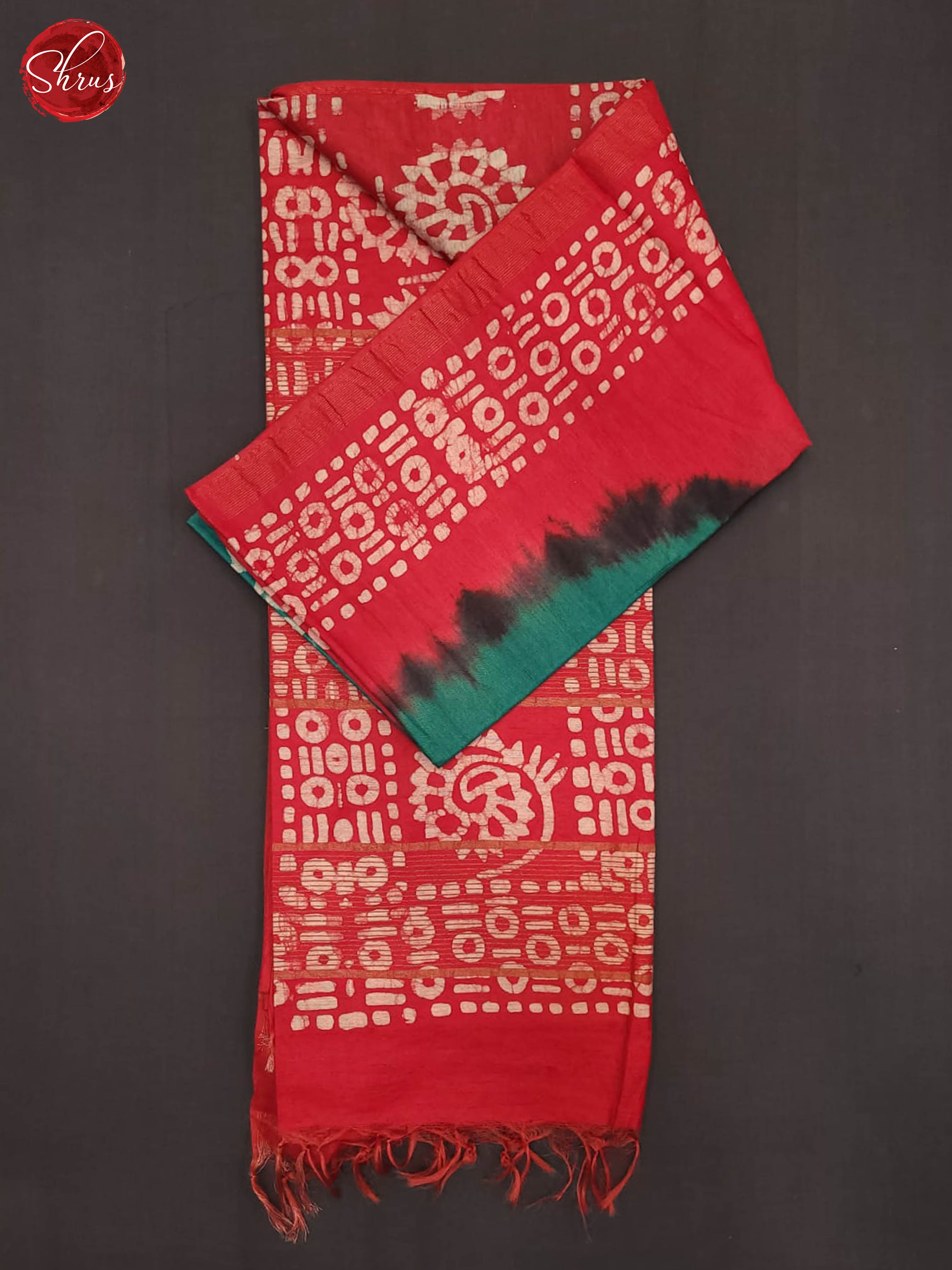 Green and Red- Bhatik Saree - Shop on ShrusEternity.com