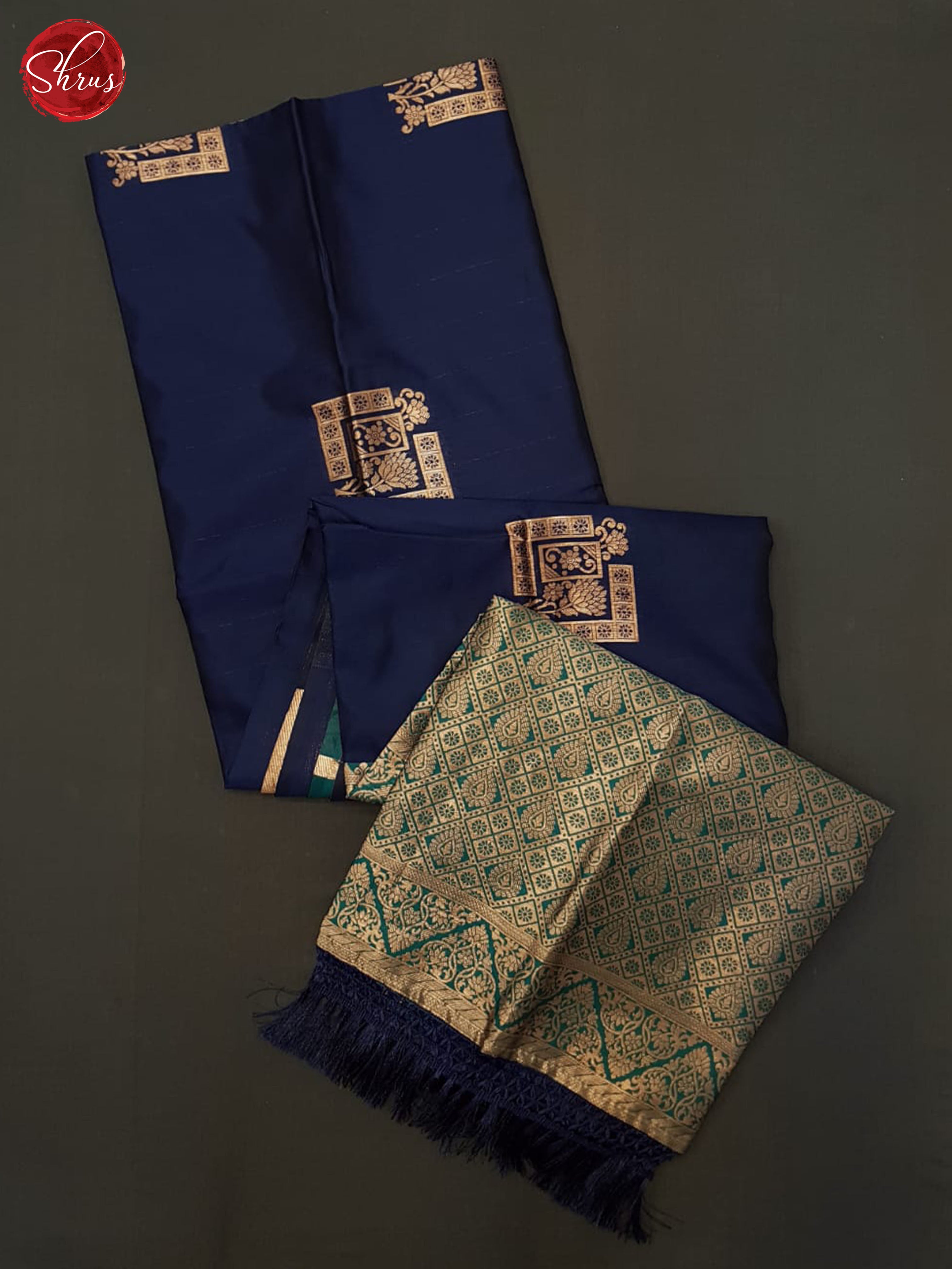 Blue And Green- Semi soft silk saree - Shop on ShrusEternity.com