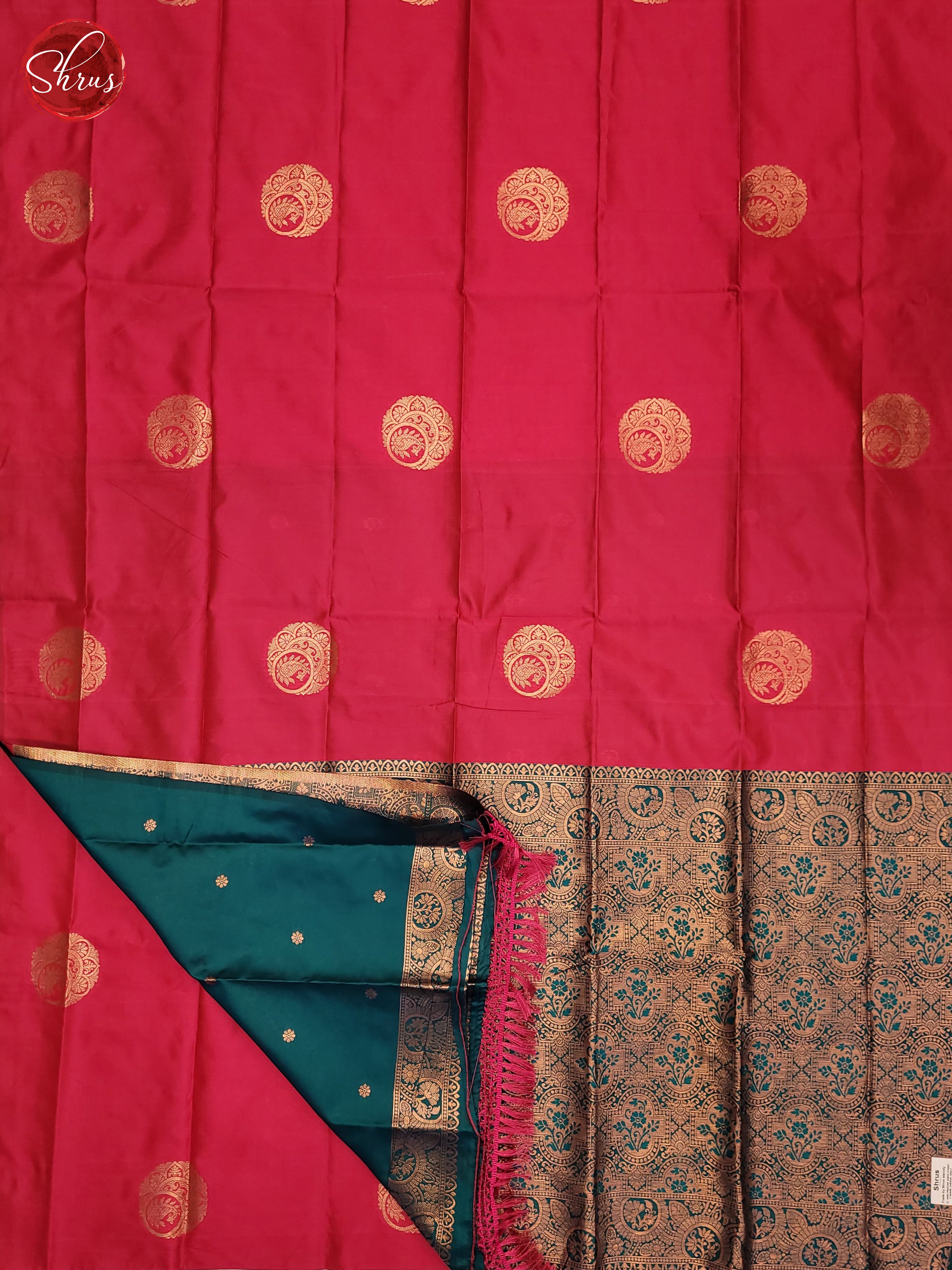 Pink & Blue - Semi Softsilk Saree - Shop on ShrusEternity.com