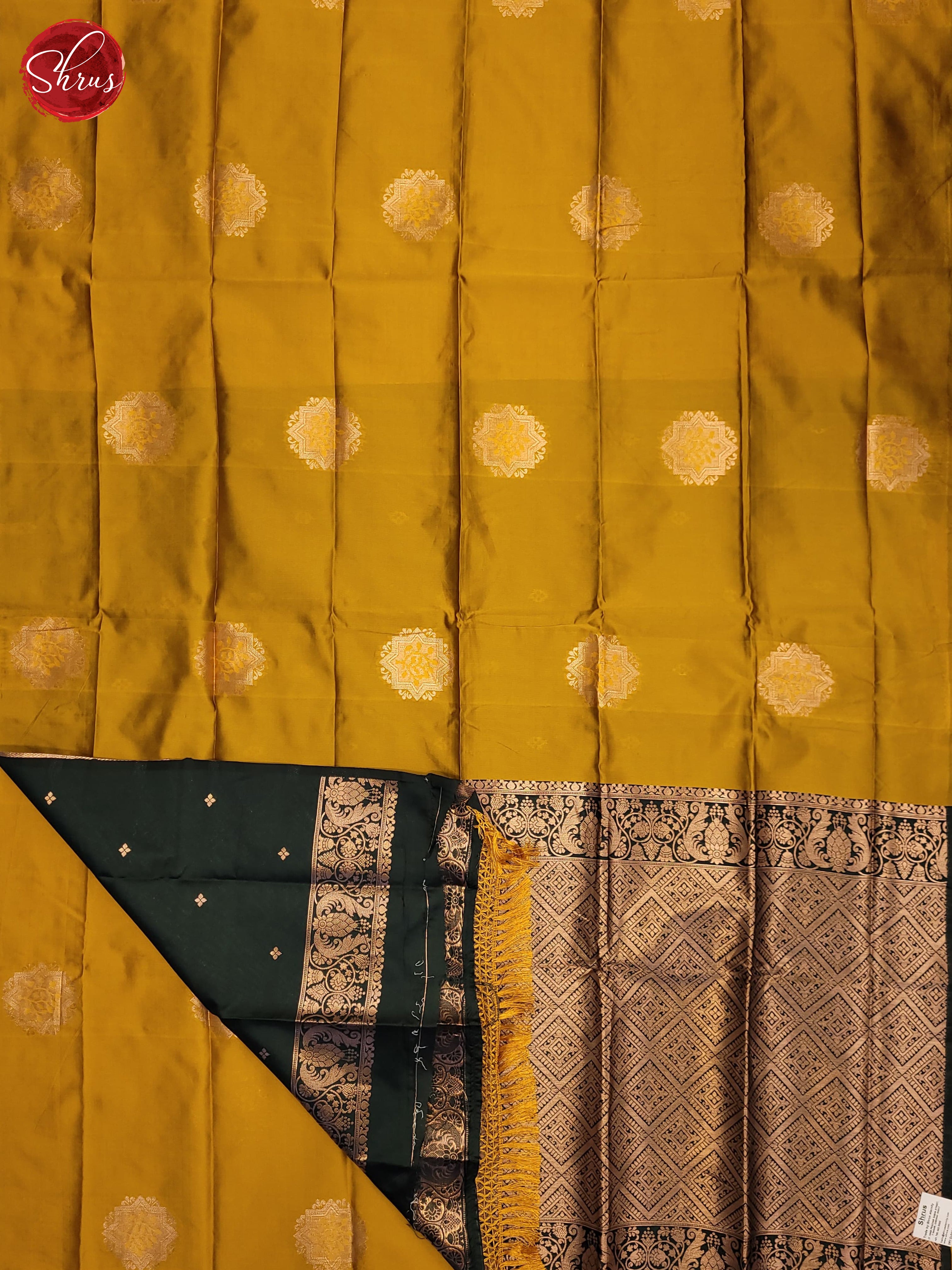 Mustardy Green & Green - Semi Softsilk Saree - Shop on ShrusEternity.com