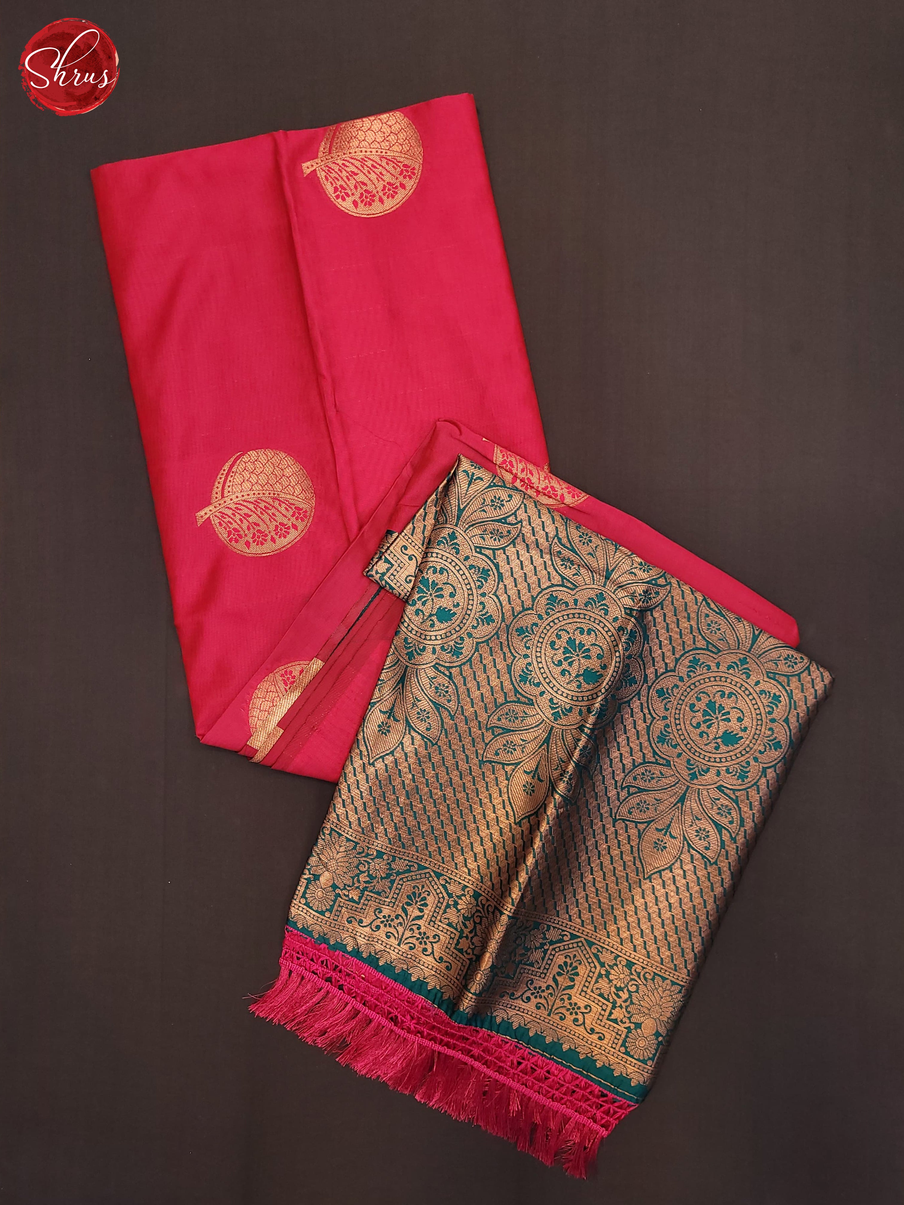 Pink & Blue - Semi Softsilk Saree - Shop on ShrusEternity.com