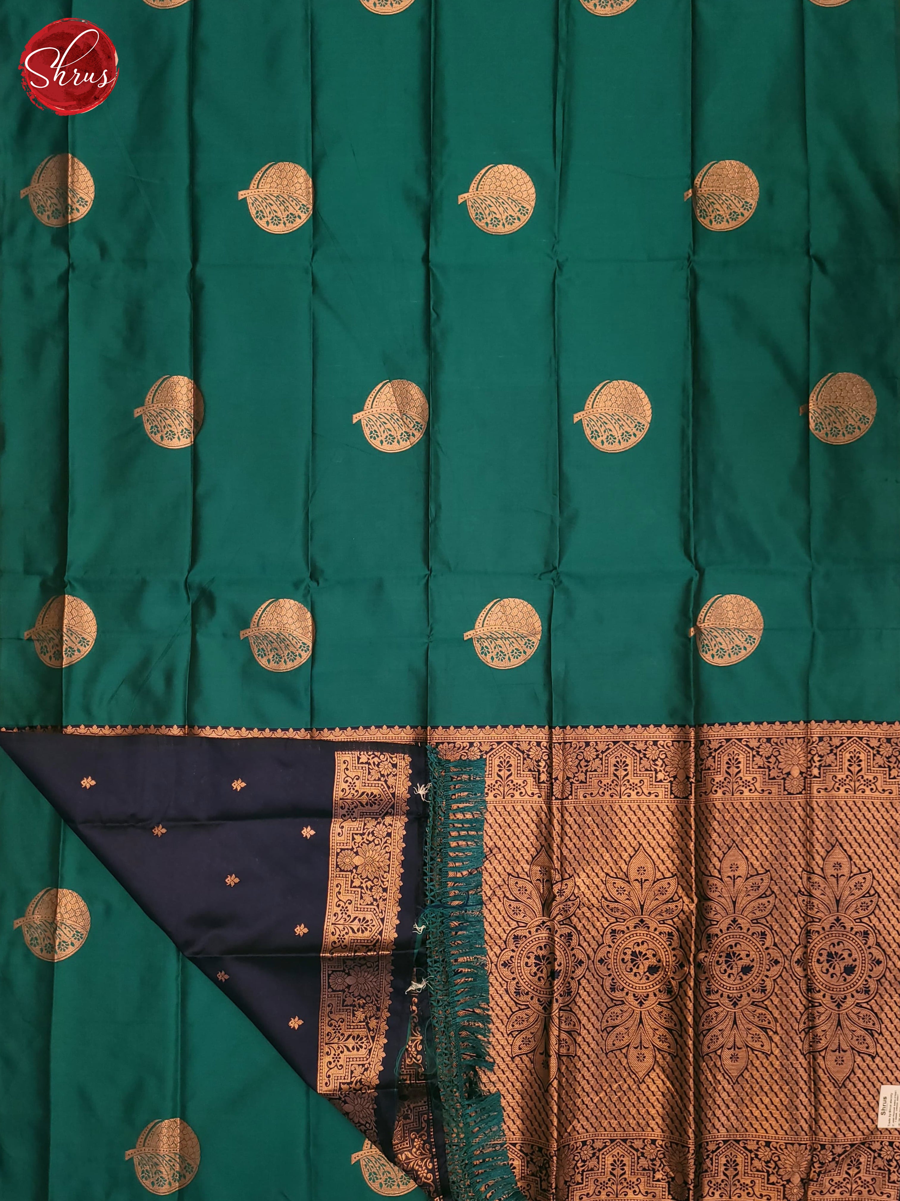 Peacock Green & Blue - Semi Softsilk Saree - Shop on ShrusEternity.com