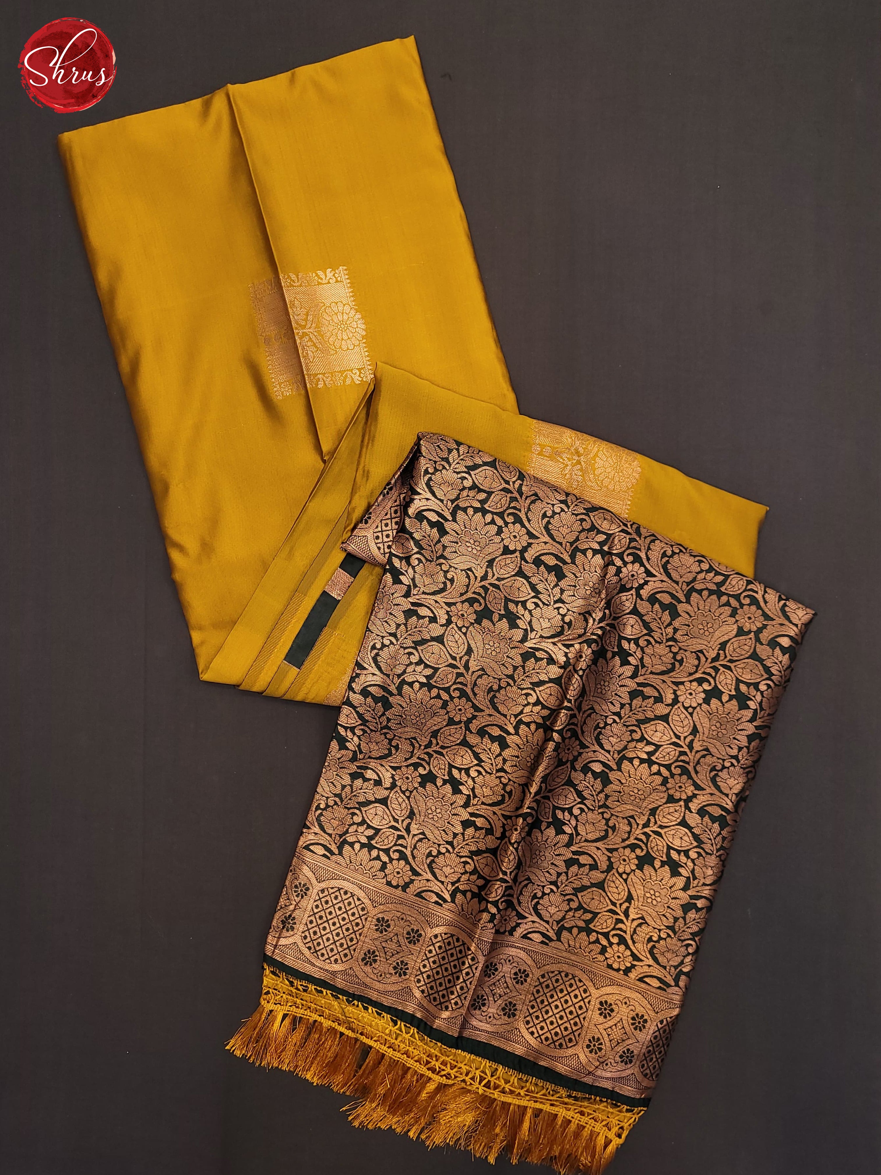 Yellow & Green - Semi Softsilk Saree - Shop on ShrusEternity.com