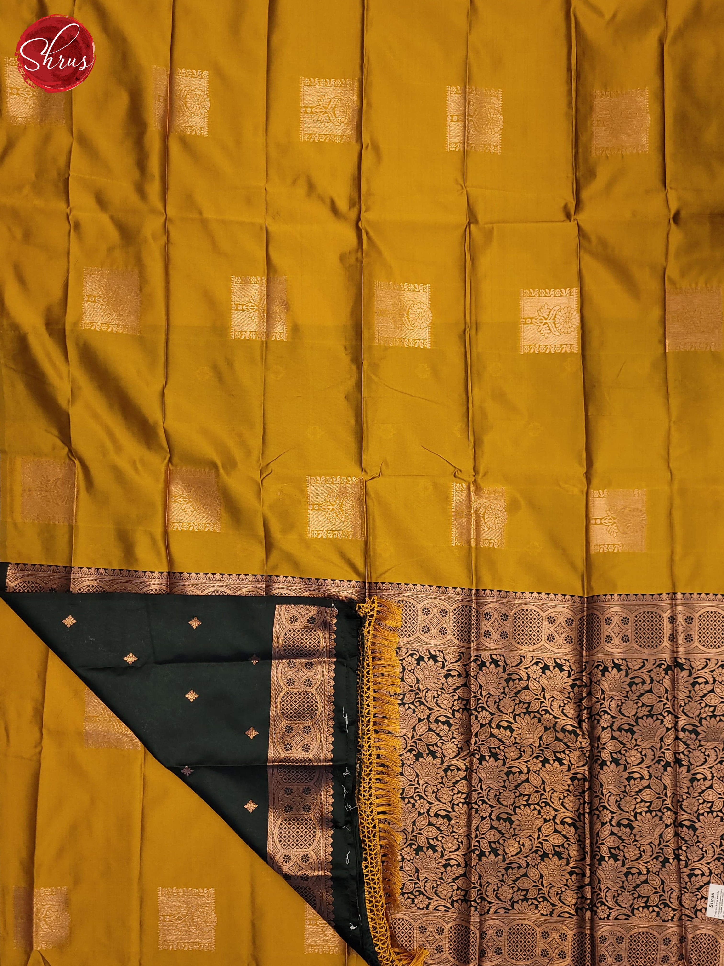 Yellow & Green - Semi Softsilk Saree - Shop on ShrusEternity.com