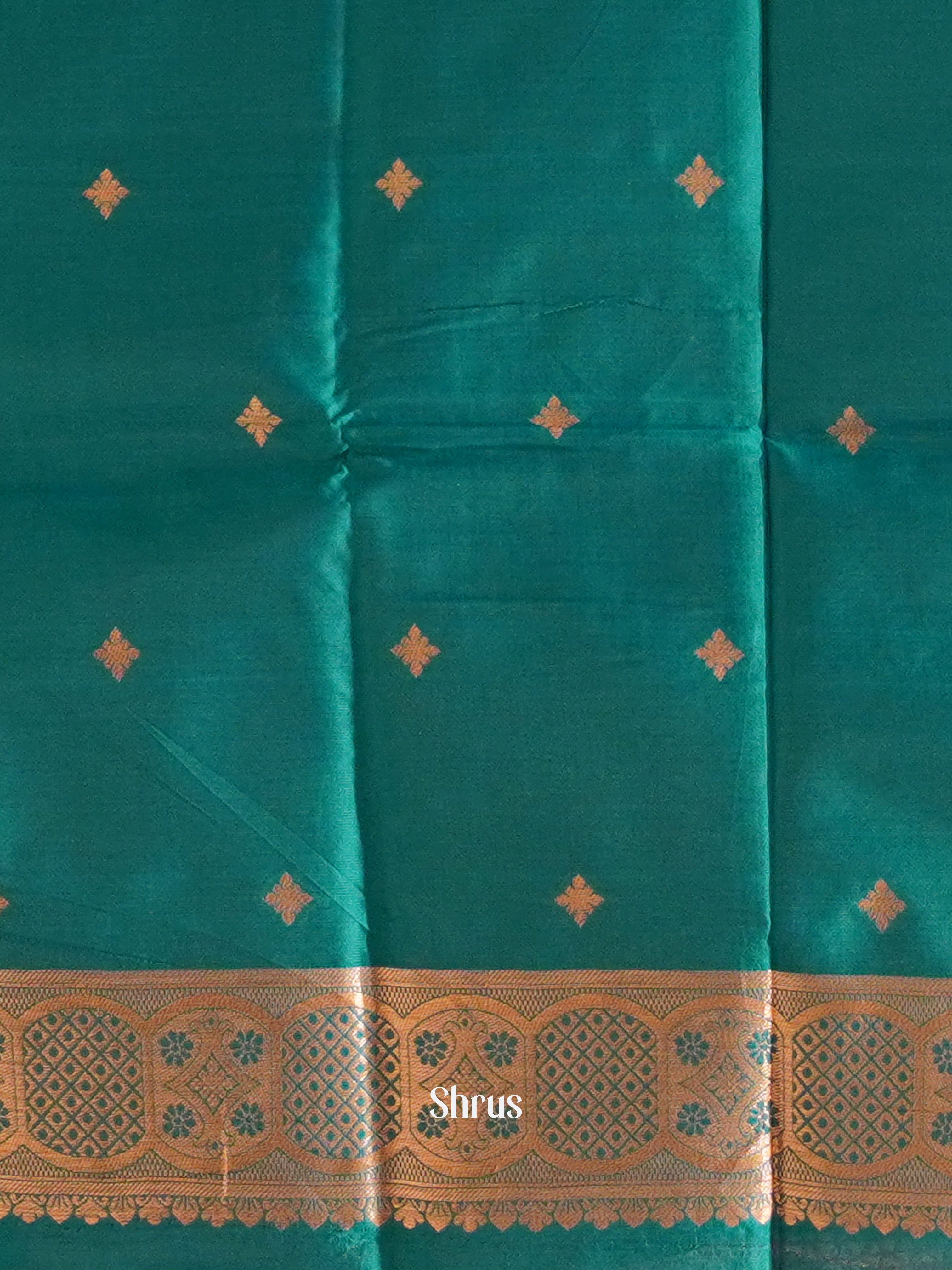 Pink And Peacock Neck- Semi soft silk saree