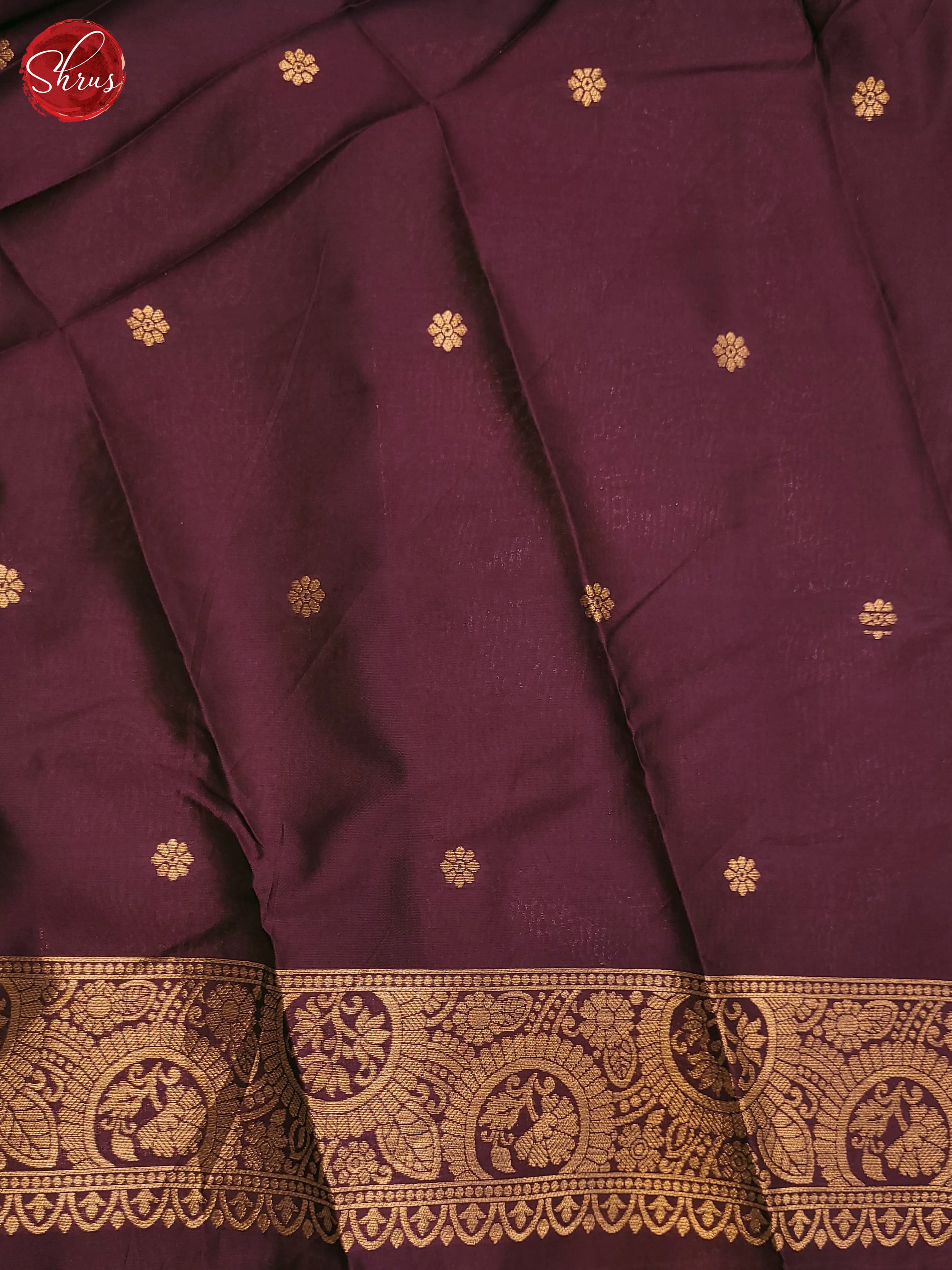 Blue & Wine - Semi Softsilk Saree - Shop on ShrusEternity.com