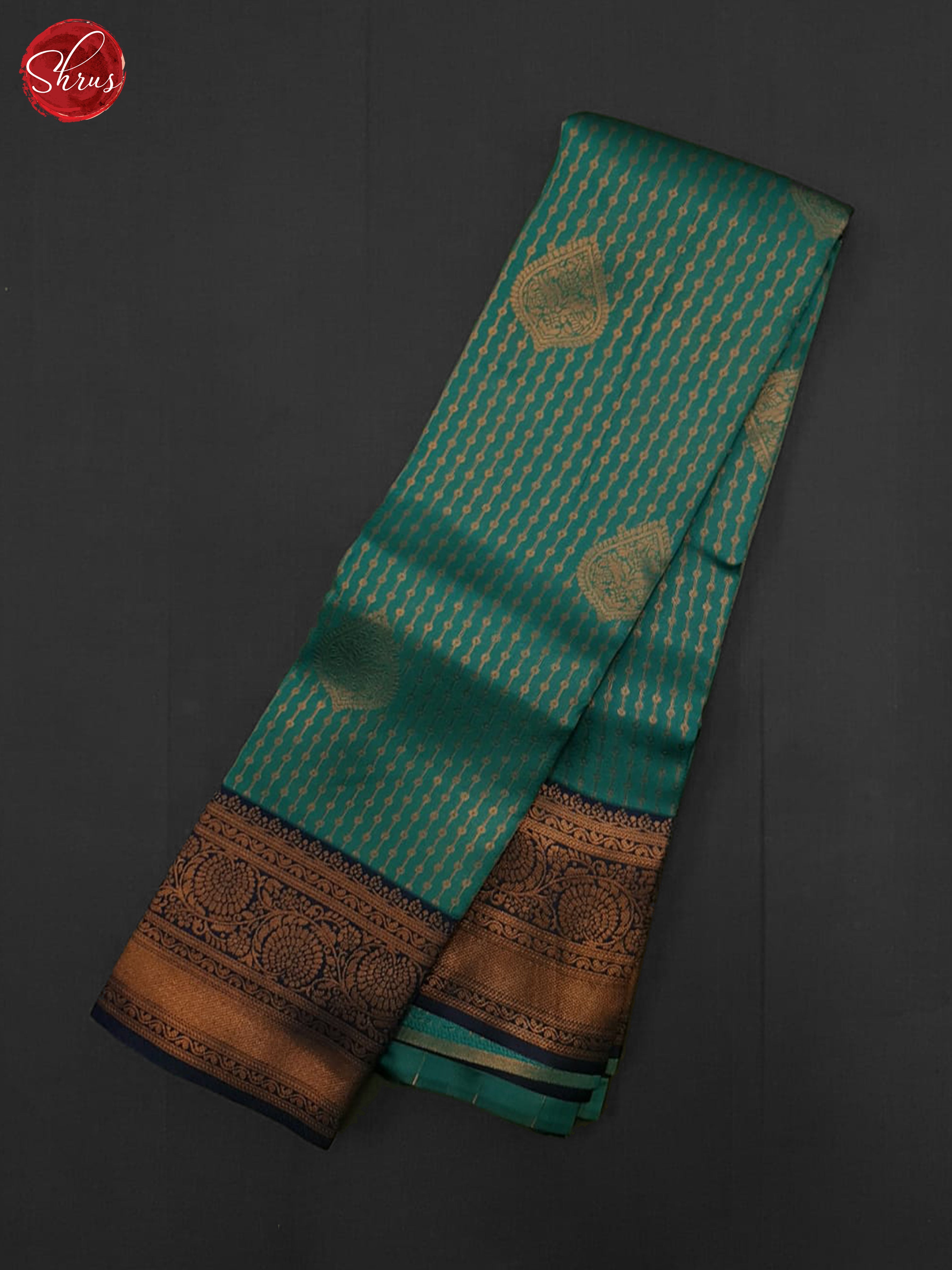 Green & Blue - Semi Kanchipuram Saree - Shop on ShrusEternity.com