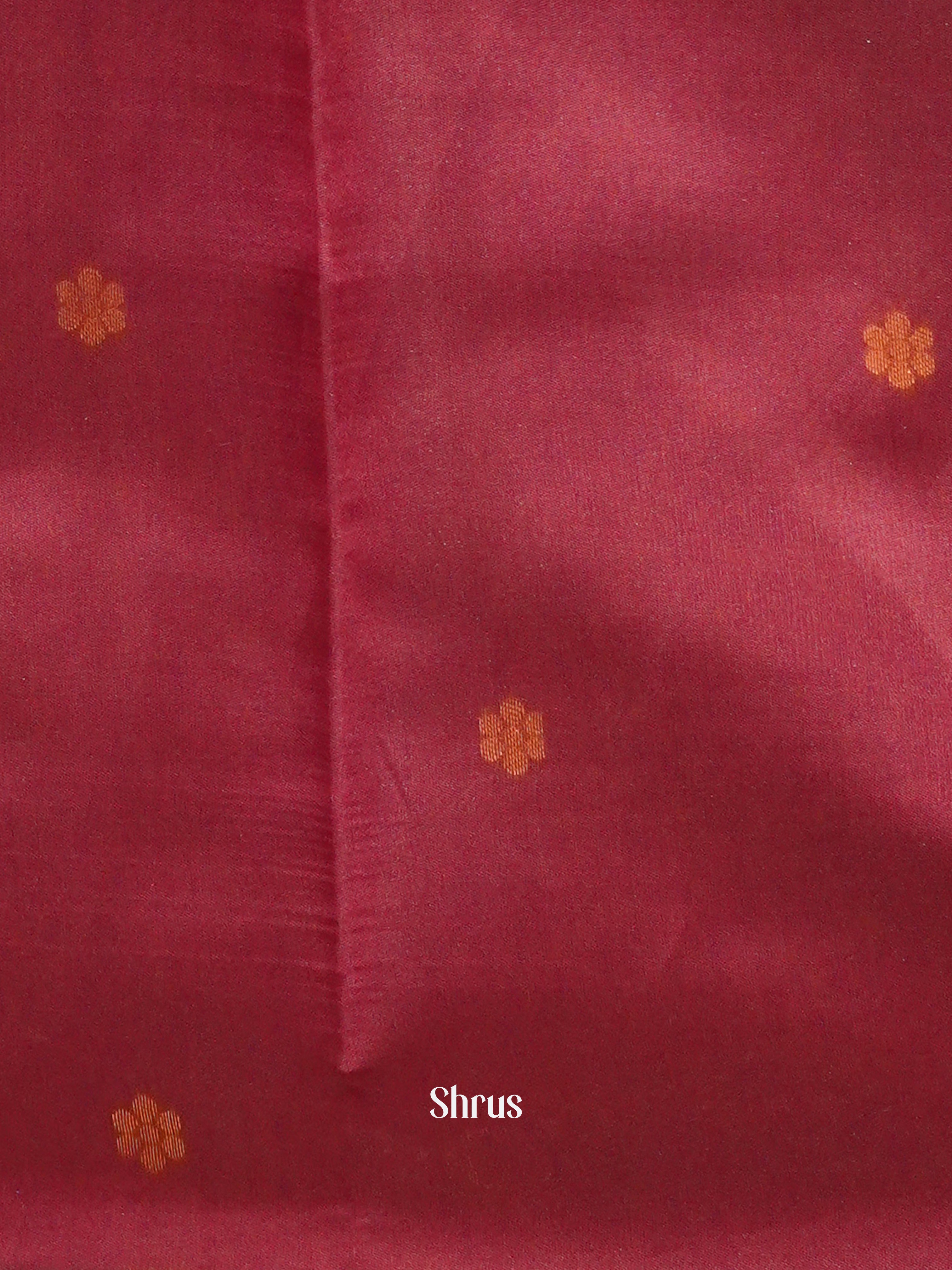 grey and araku maroon- Semi kanchipuram saree