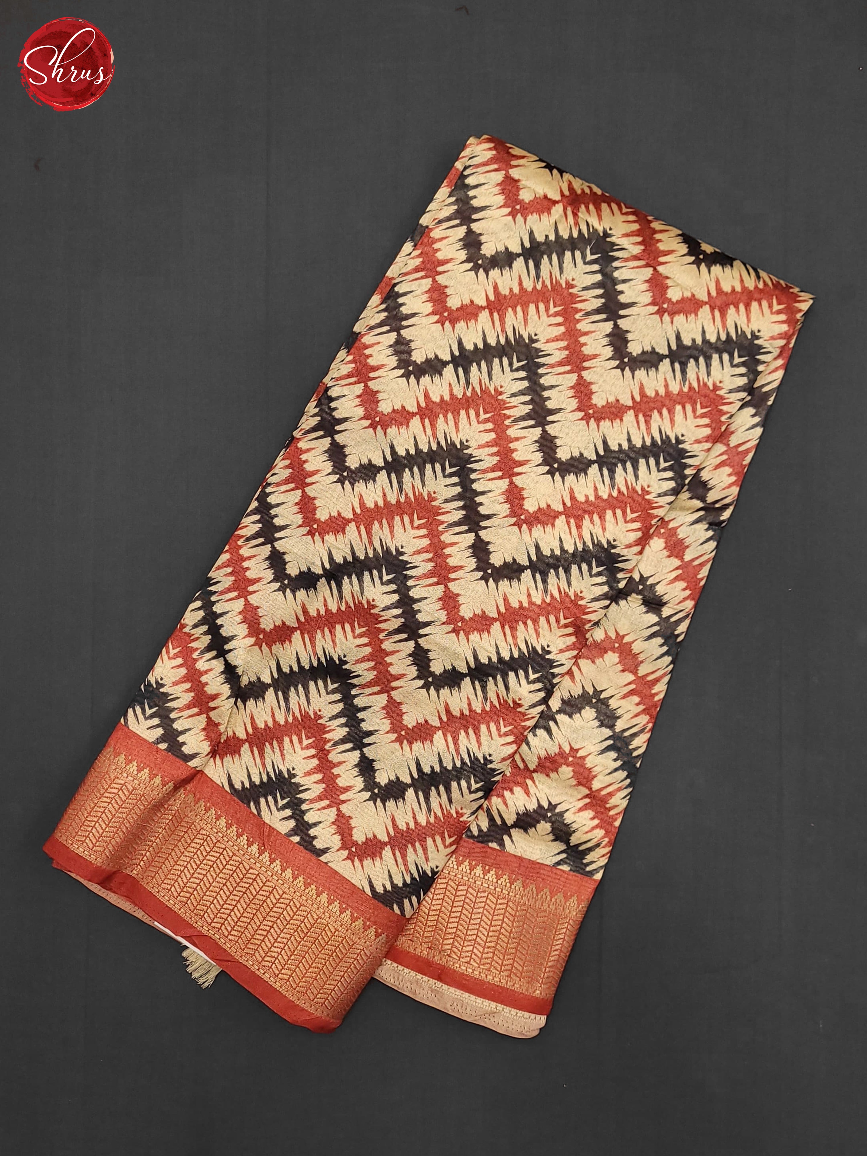 Cream & Red - semi Matka Cotton Saree - Shop on ShrusEternity.com