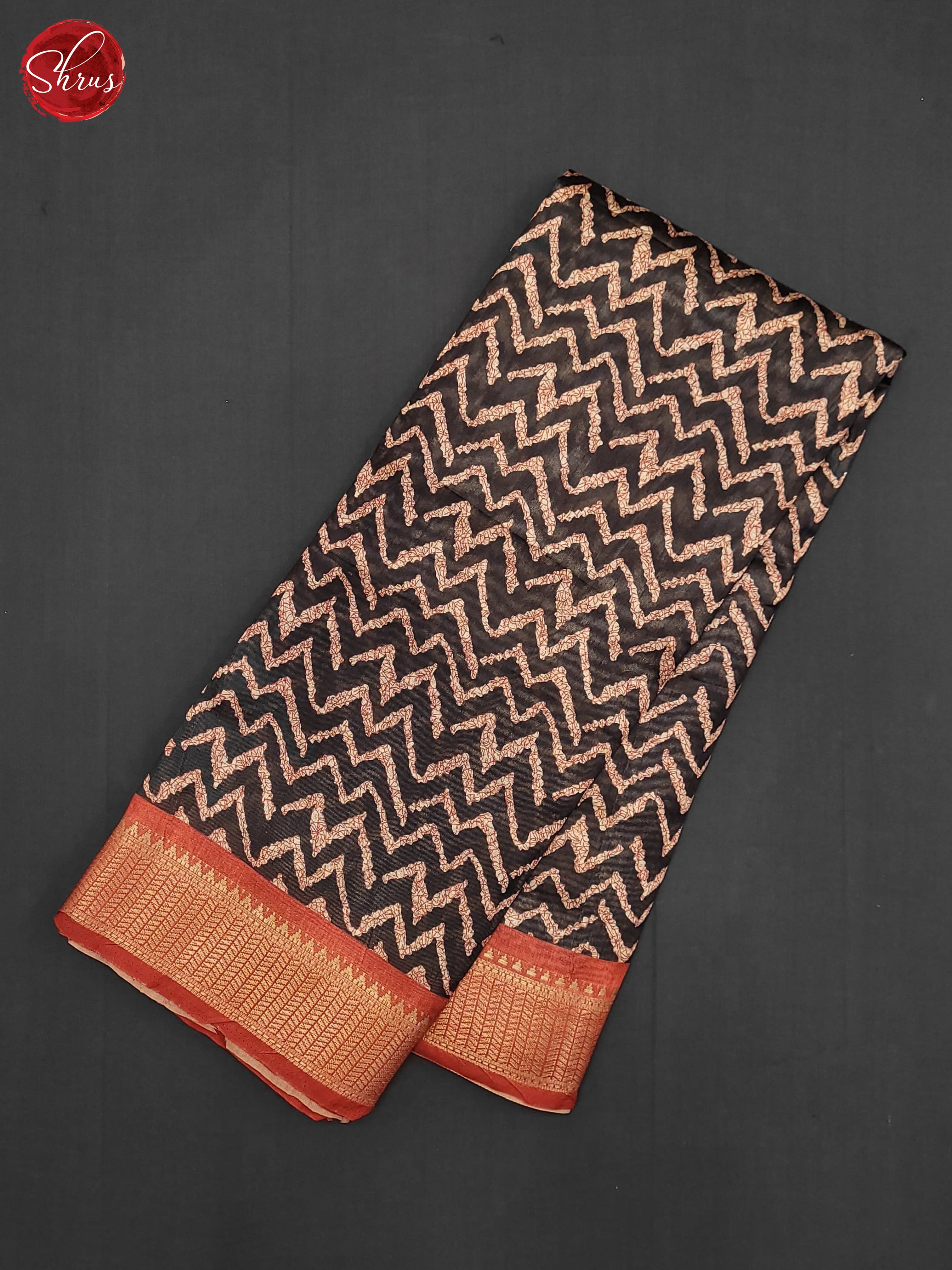 Black & Red - semi Matka Cotton Saree - Shop on ShrusEternity.com