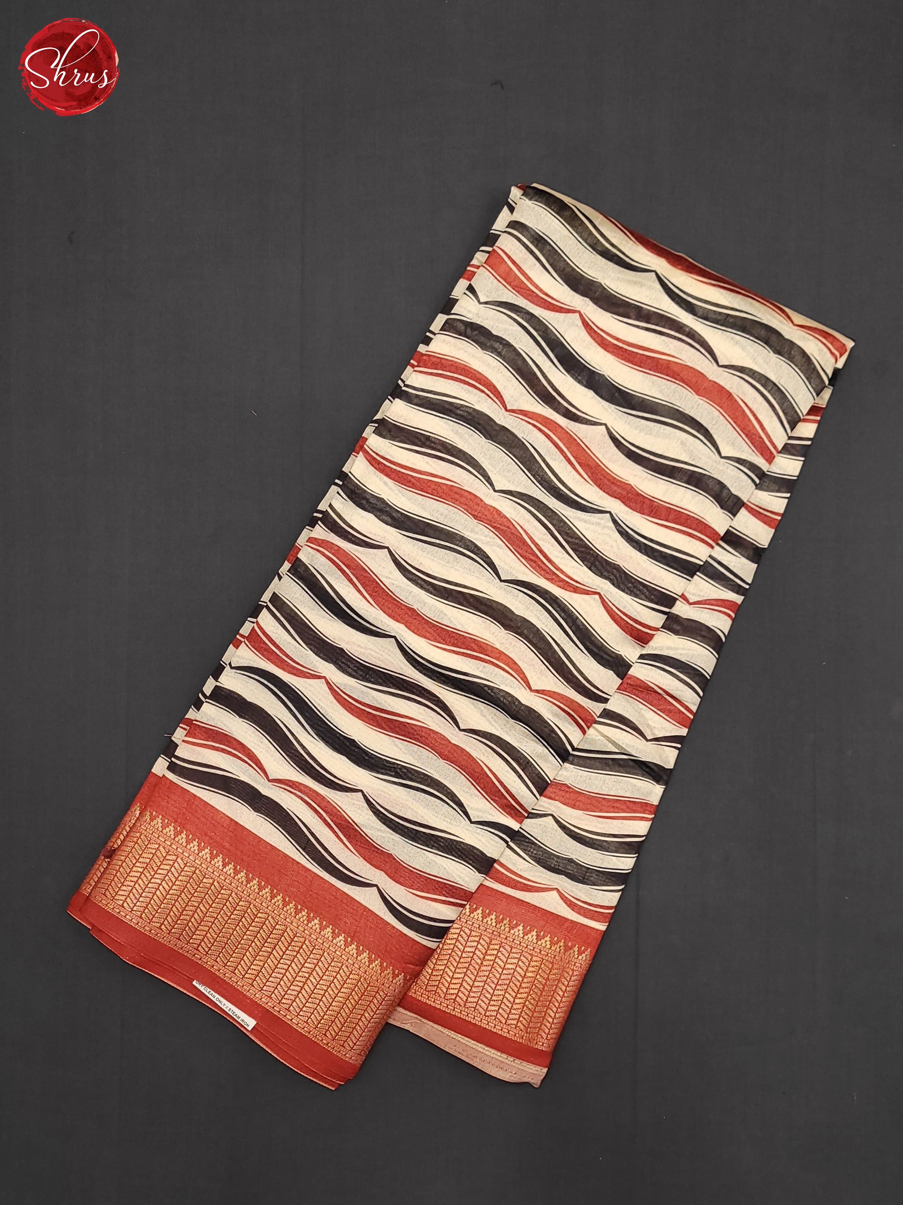 Cream & Red - Semi Matka Cotton Saree - Shop on ShrusEternity.com