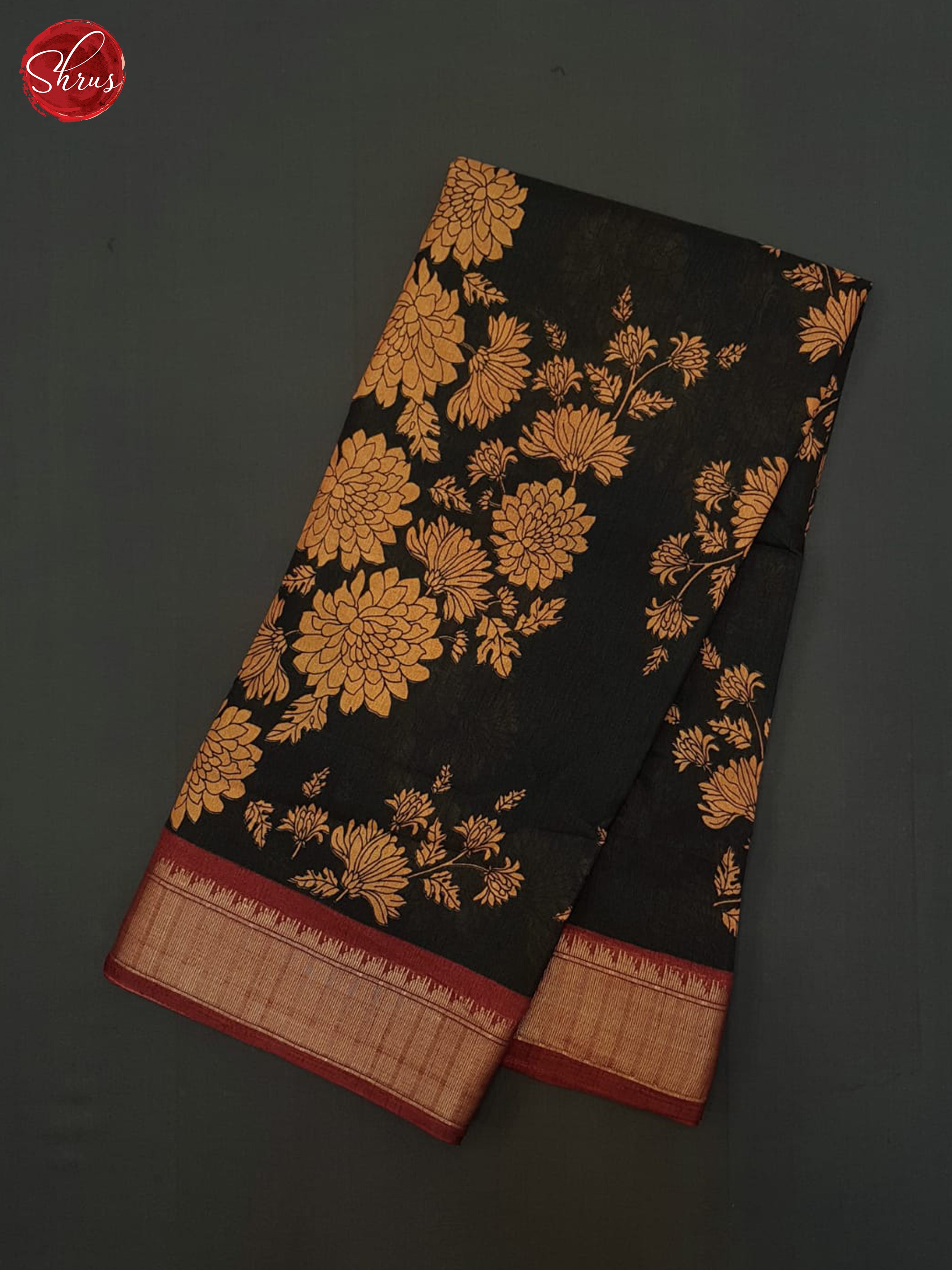 Black & Maroon - Semi crepe Saree - Shop on ShrusEternity.com