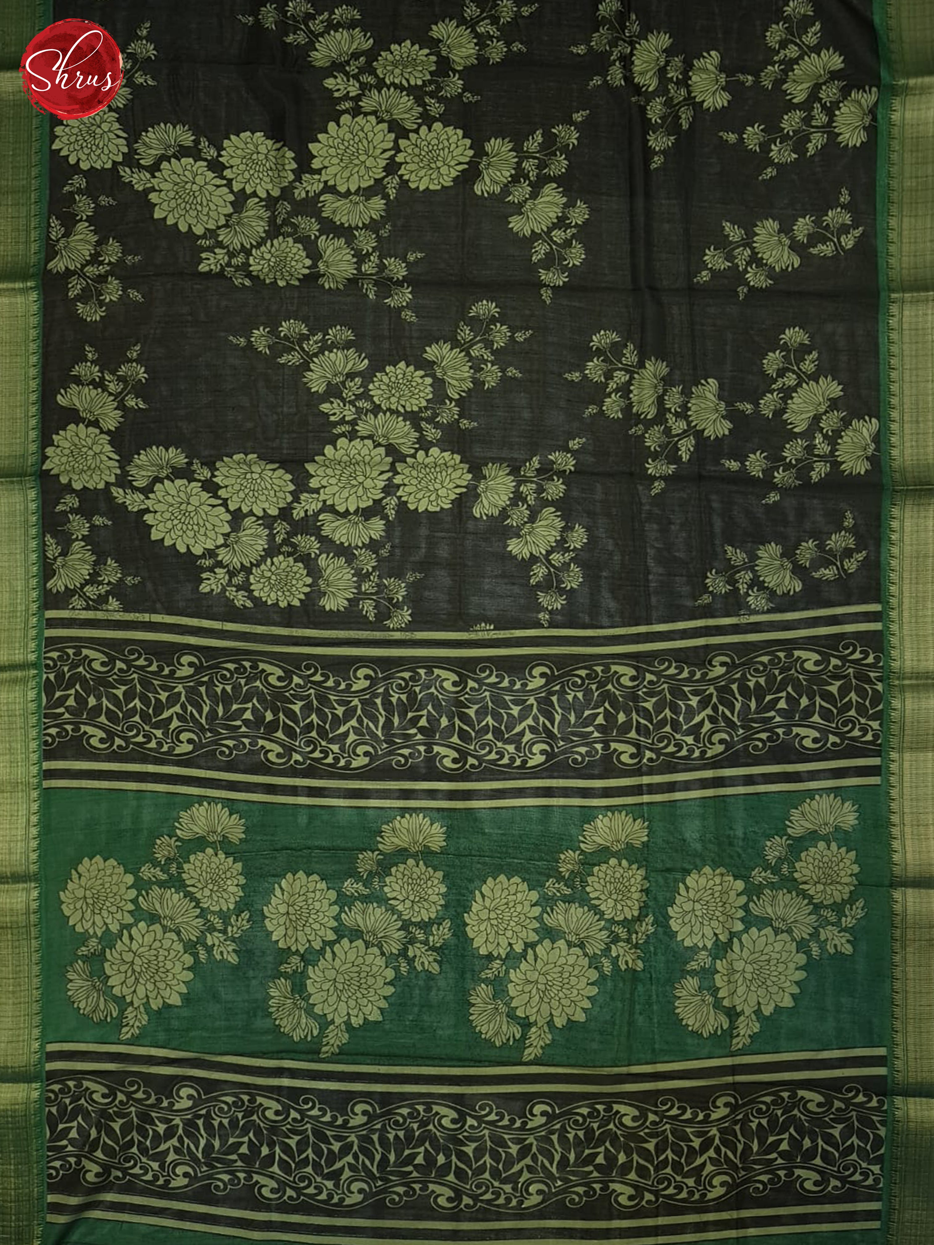 Black & Green - Semi crepe Saree - Shop on ShrusEternity.com