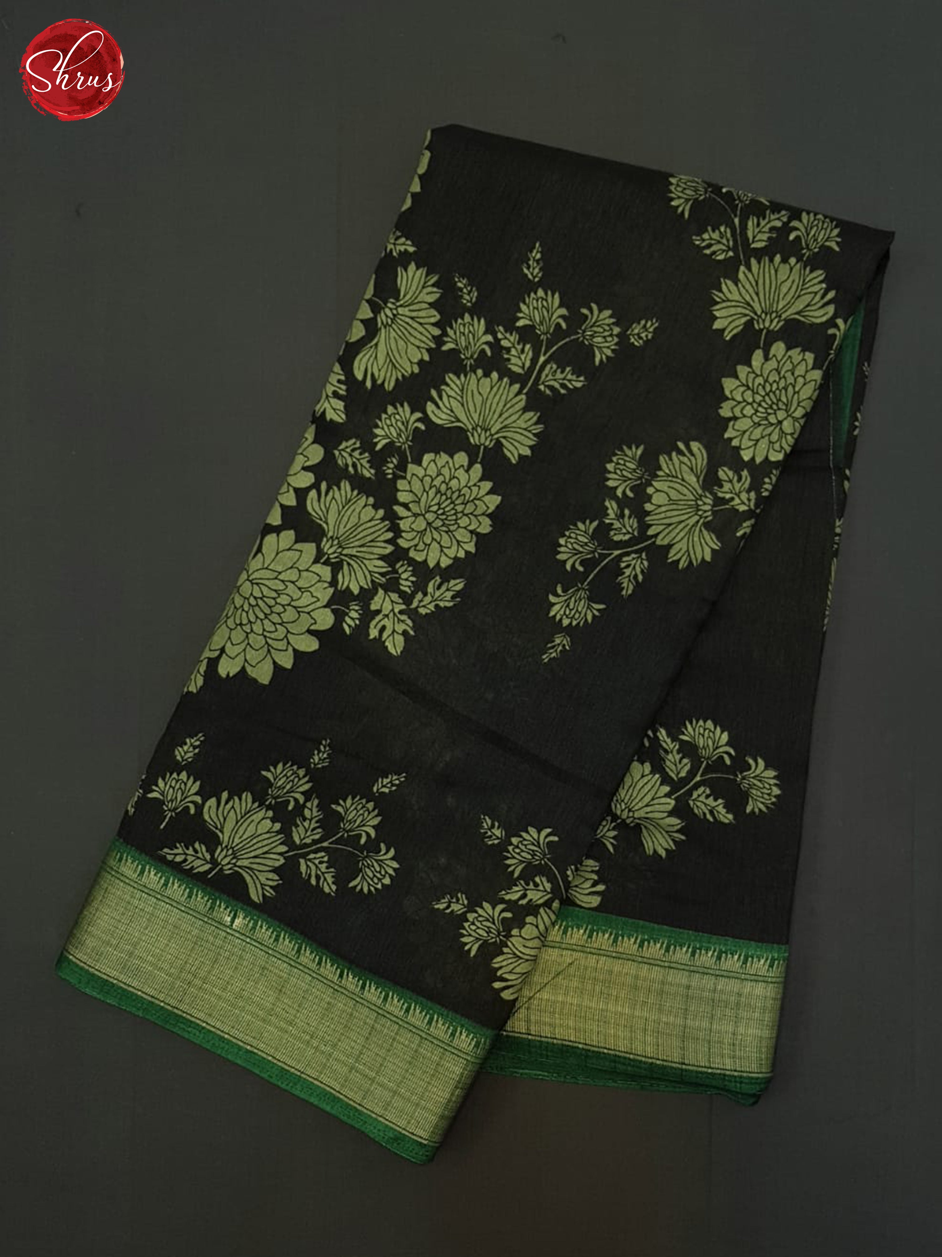 Black & Green - Semi crepe Saree - Shop on ShrusEternity.com