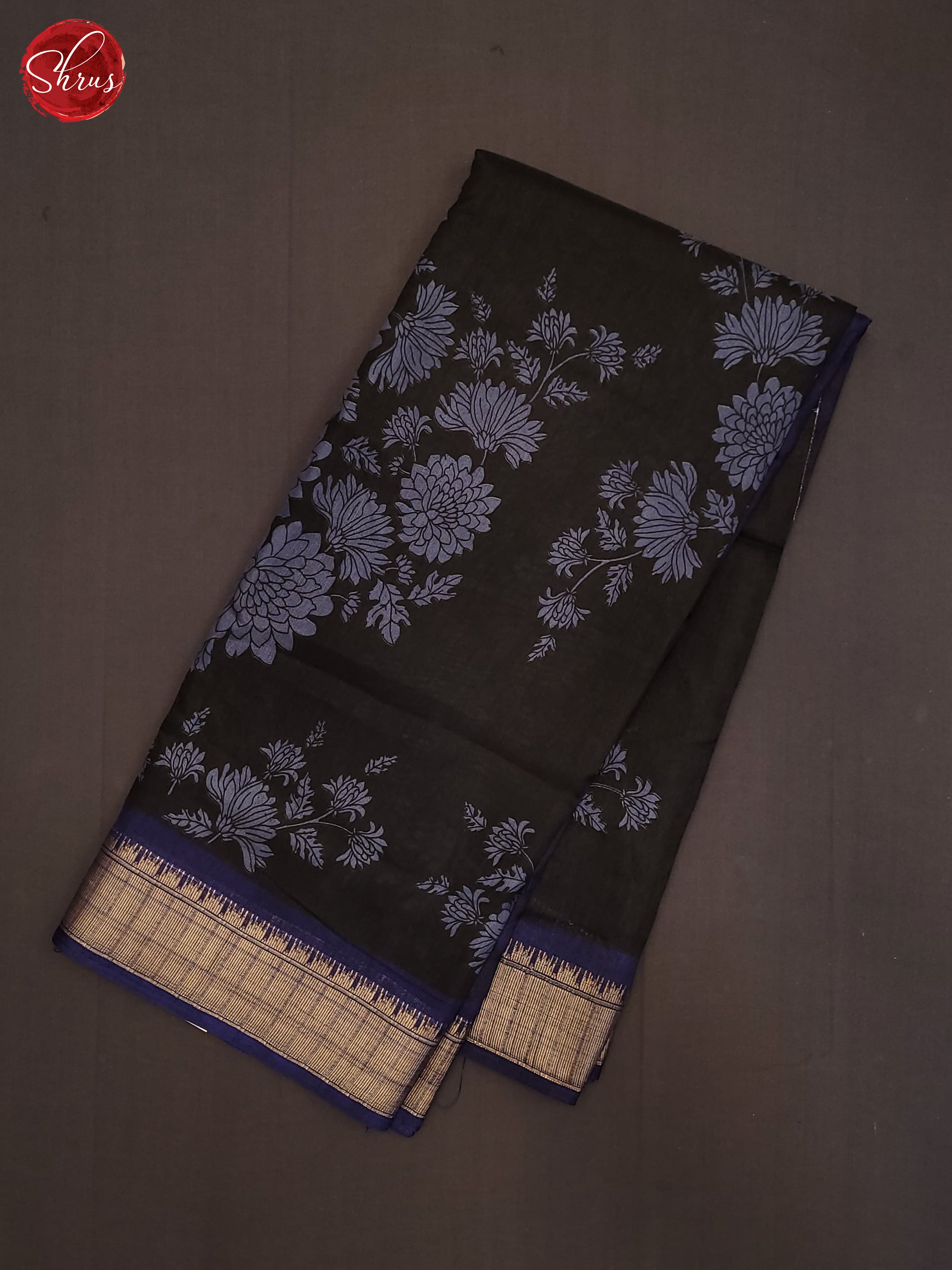 Black   & Blue- Semi Crepe Saree - Shop on ShrusEternity.com