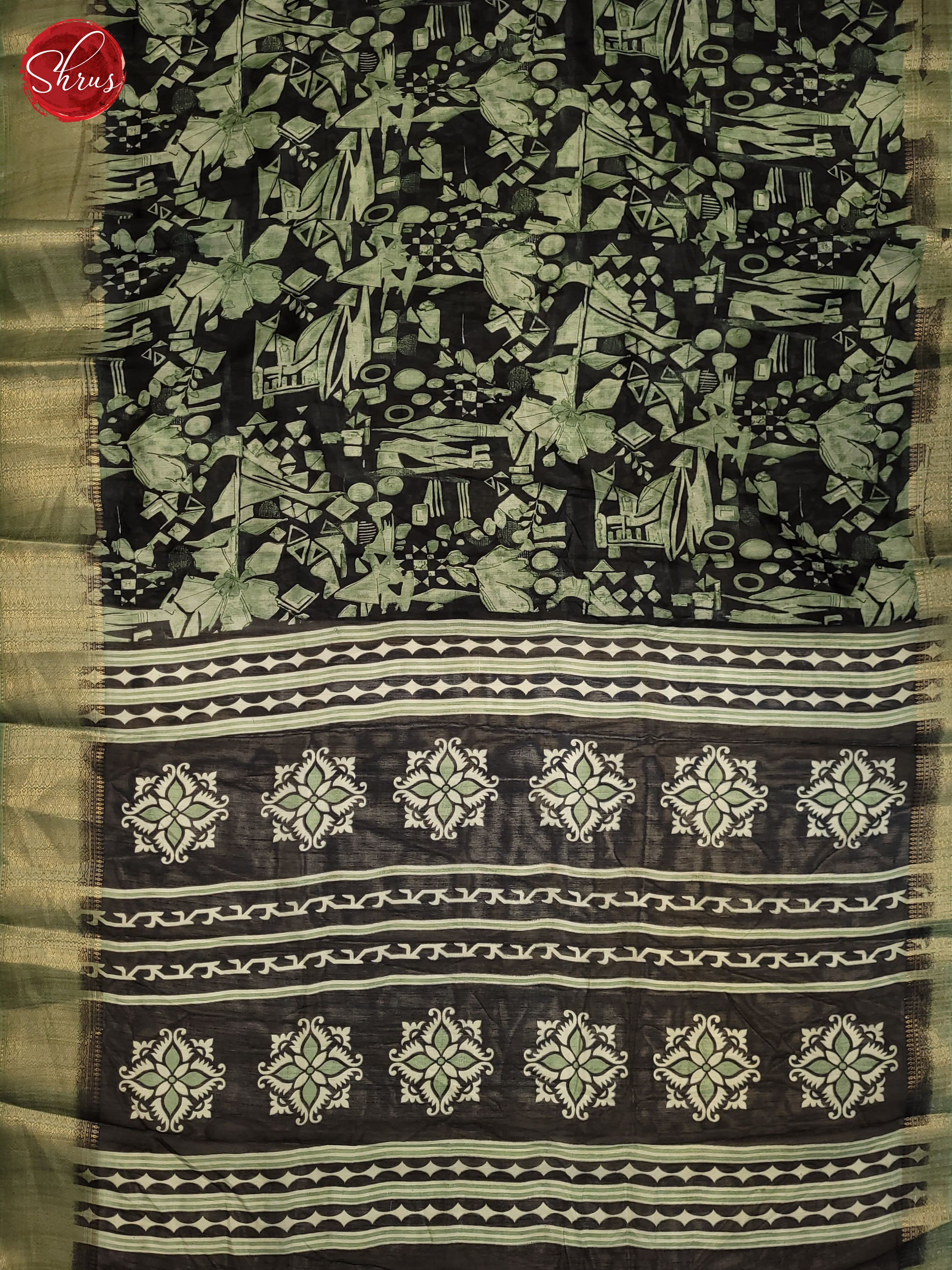 Black & Green- Semi Crepe Saree - Shop on ShrusEternity.com