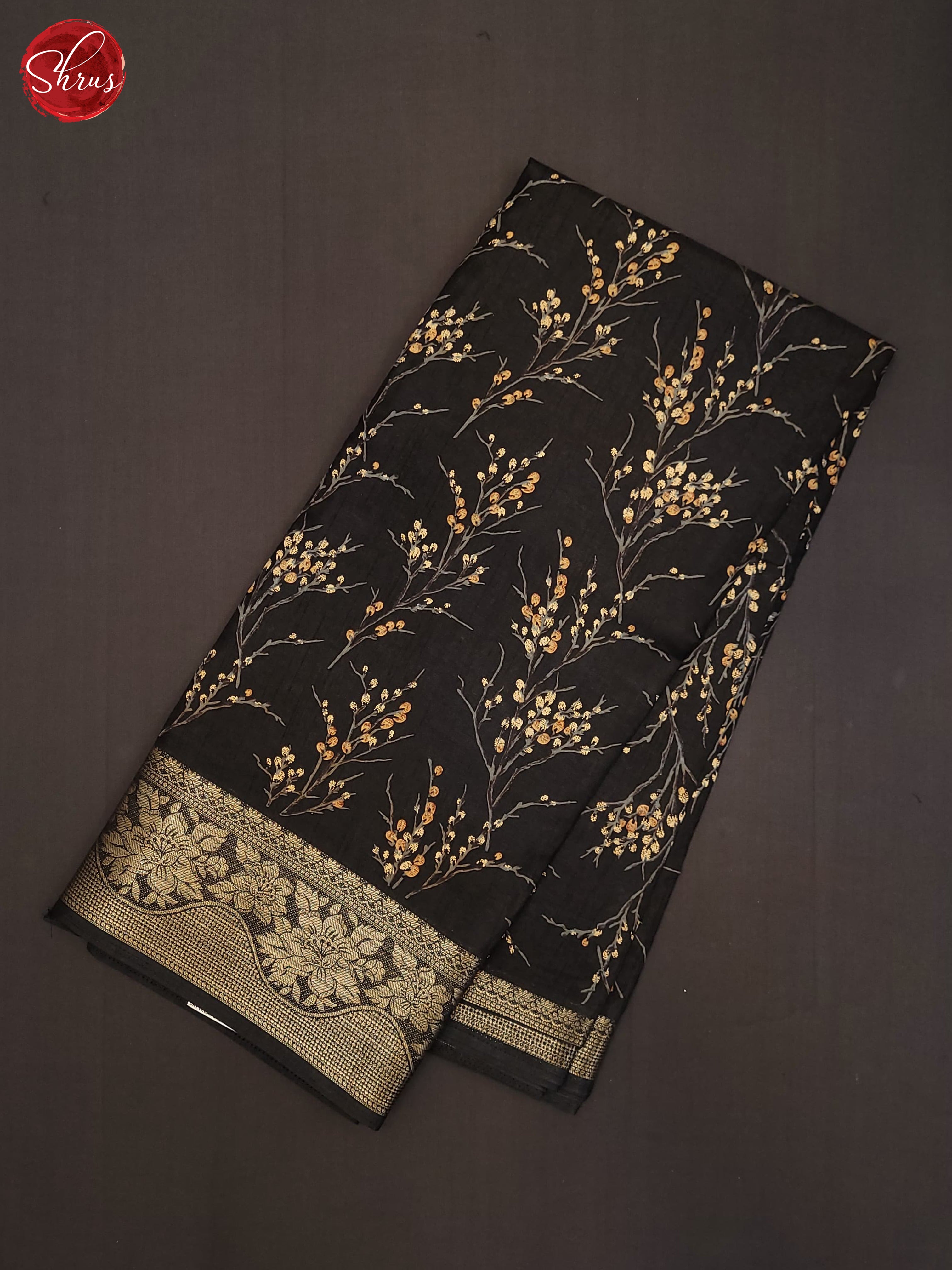 Black(Single Tone)- Semi Crepe Saree - Shop on ShrusEternity.com