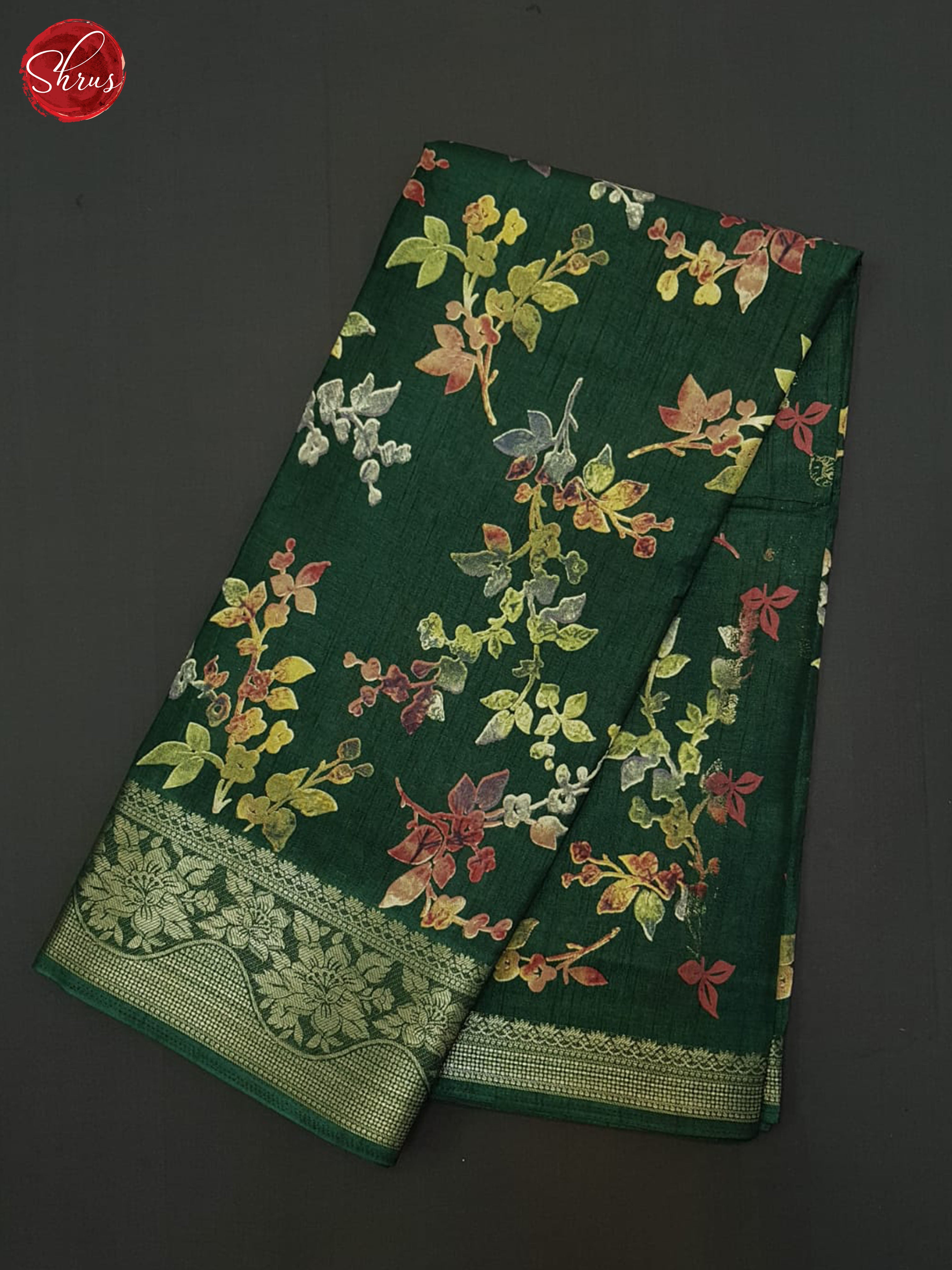 Green(SIngle Tone) - Semi Crepe Saree - Shop on ShrusEternity.com