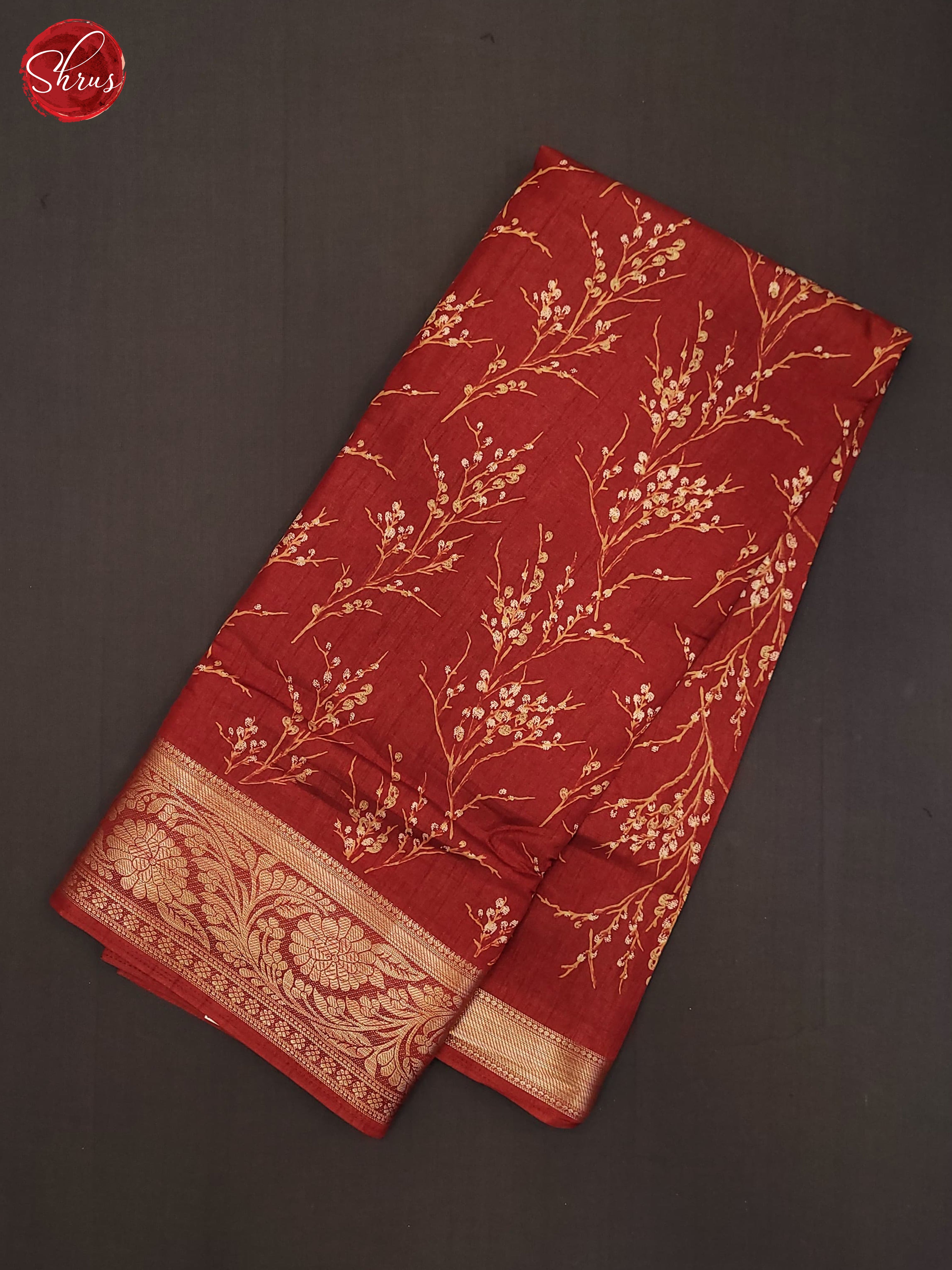 Red(Single Tone) - Semi Crepe Saree - Shop on ShrusEternity.com