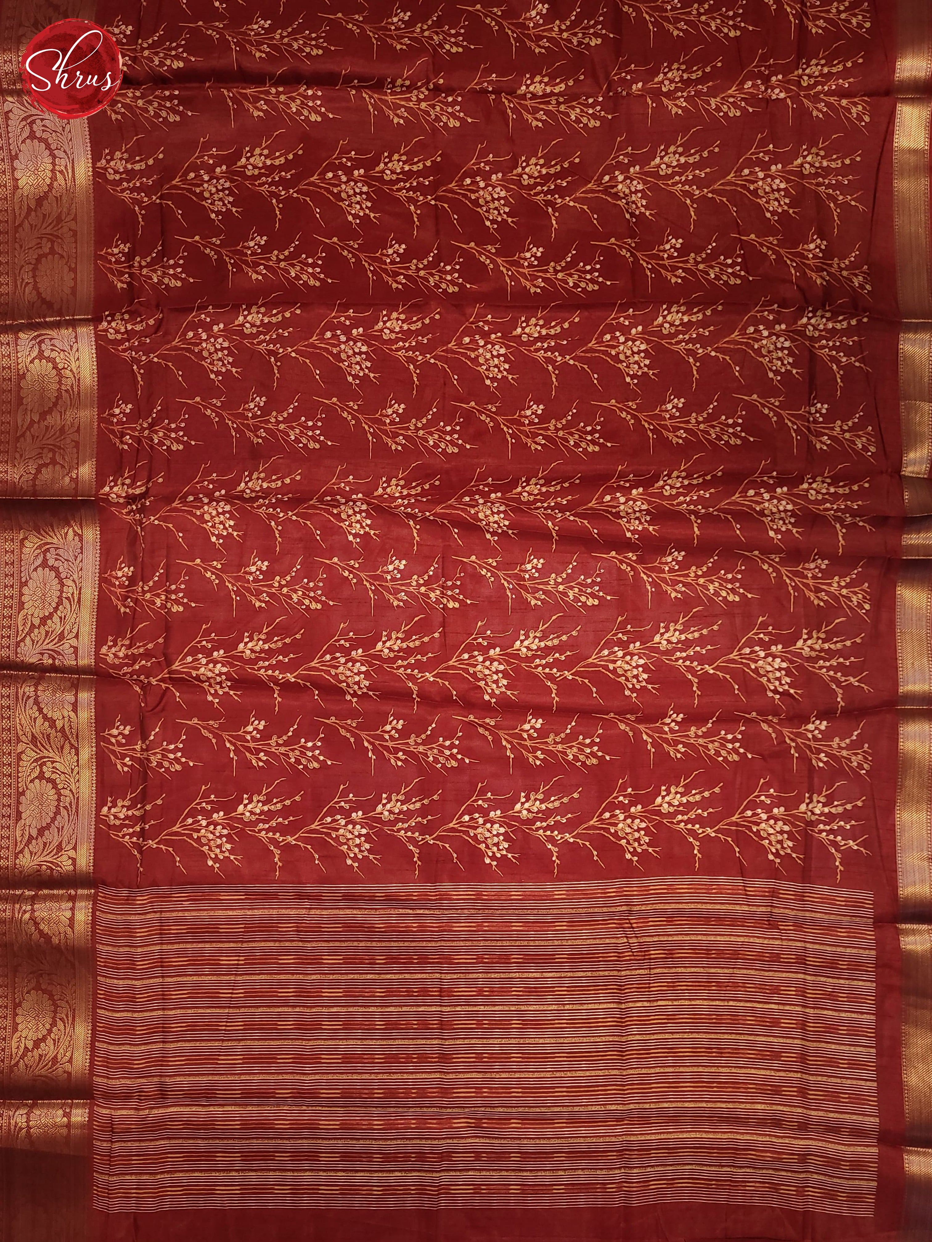 Red(Single Tone) - Semi Crepe Saree - Shop on ShrusEternity.com