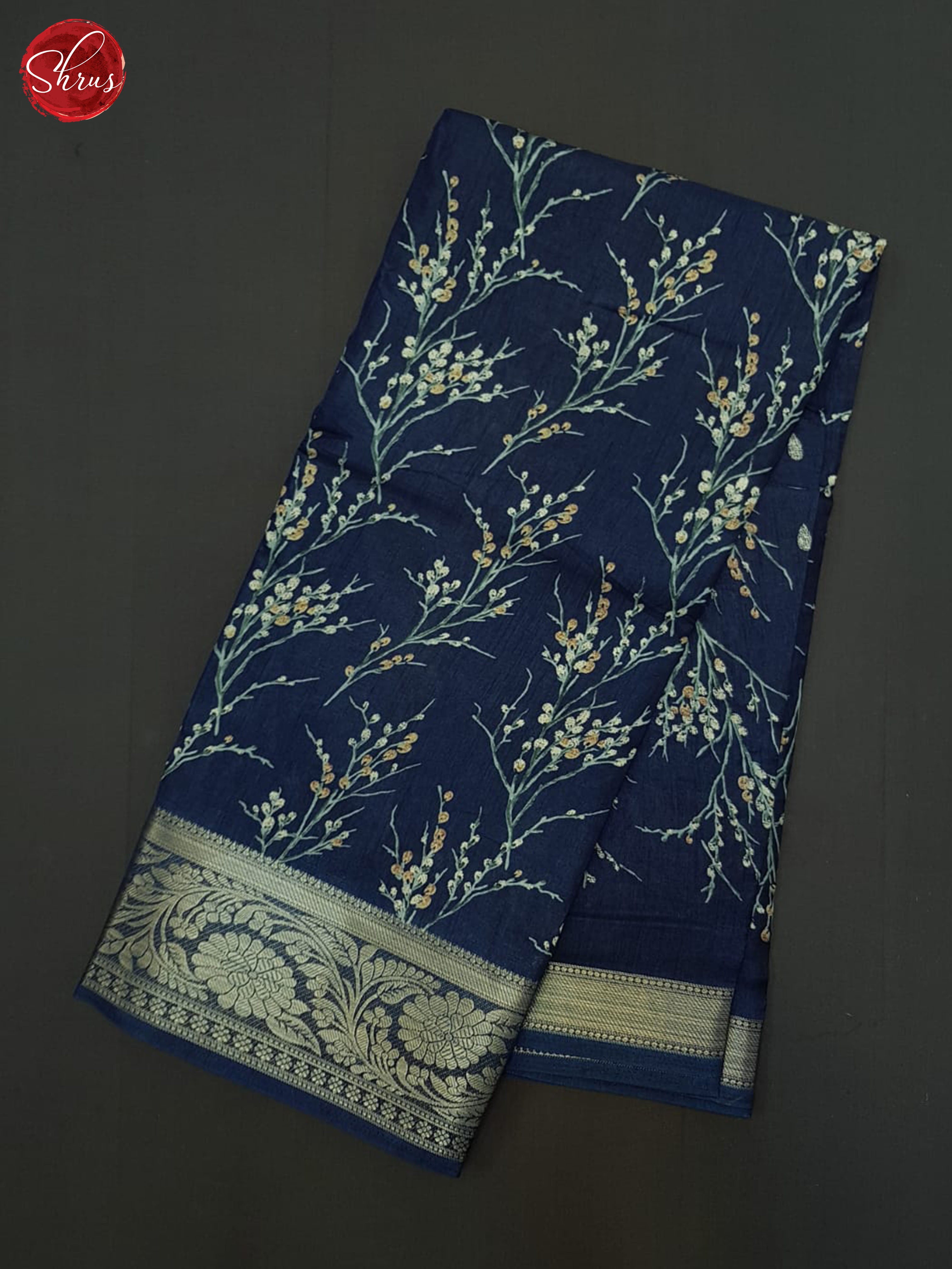 Blue(Single Tone) - Semi Crepe Saree - Shop on ShrusEternity.com