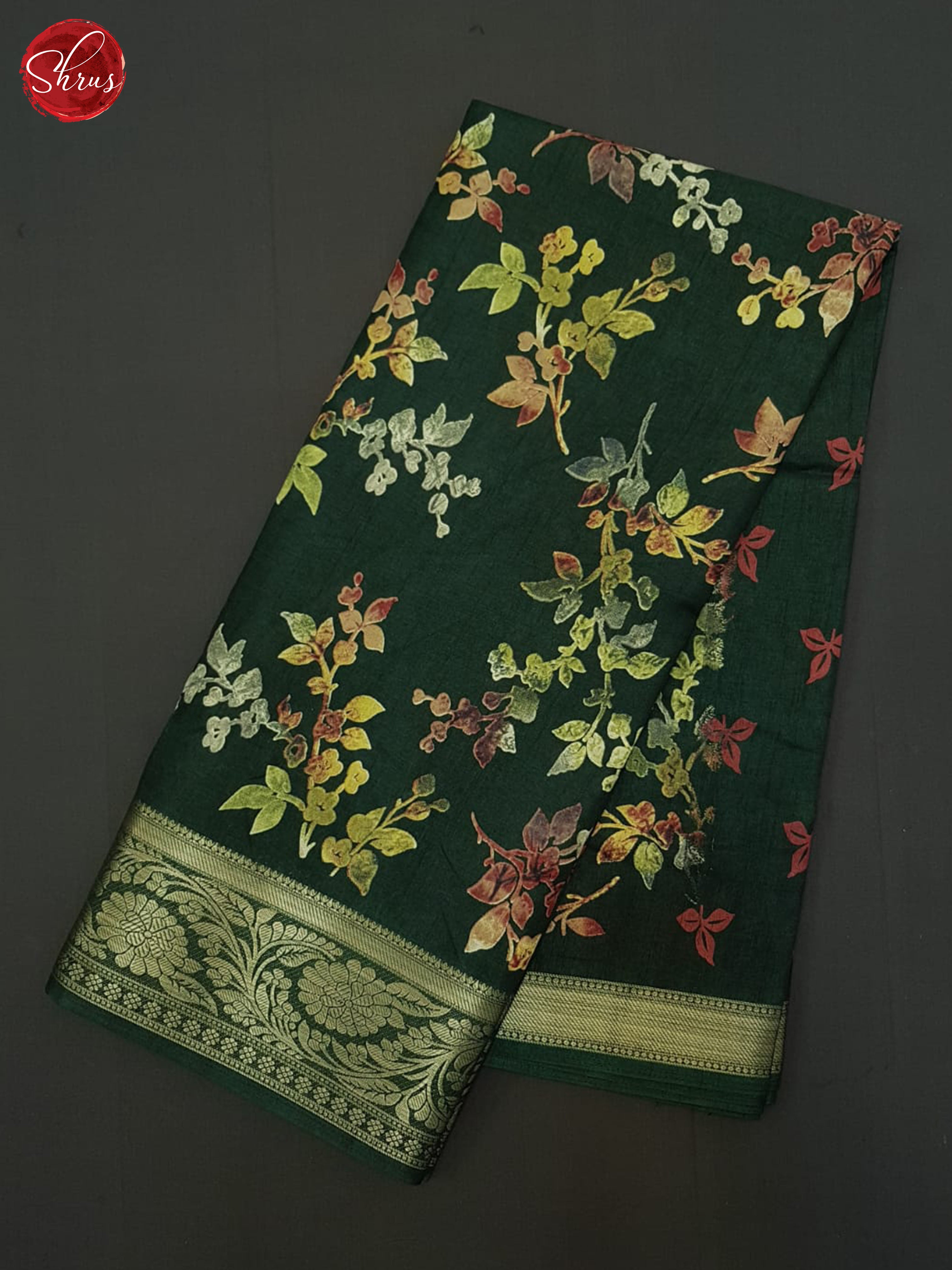 Green(Single Tone) - Semi Crepe Saree - Shop on ShrusEternity.com