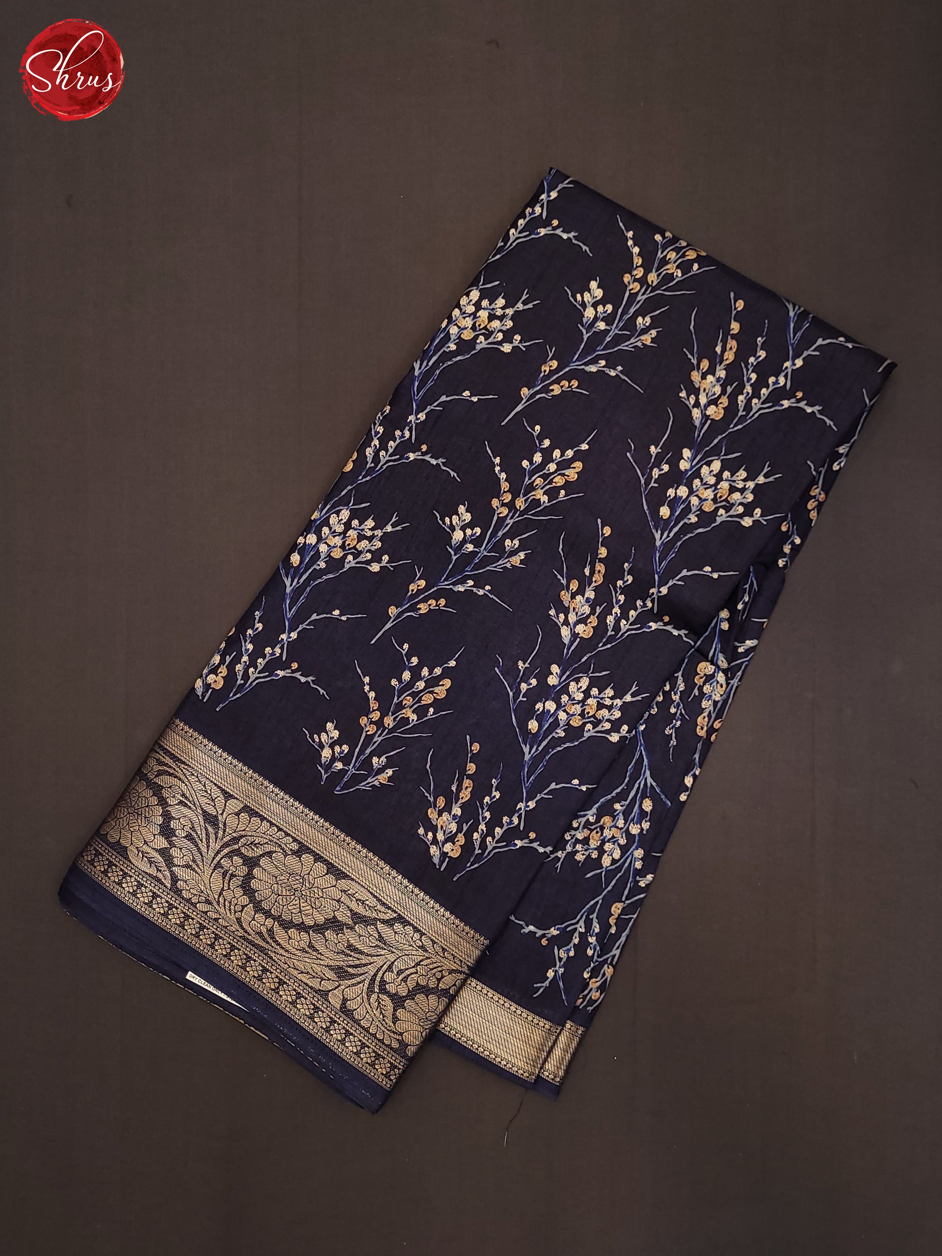 Navy Blue(Single Tone) - Semi Crepe Saree - Shop on ShrusEternity.com