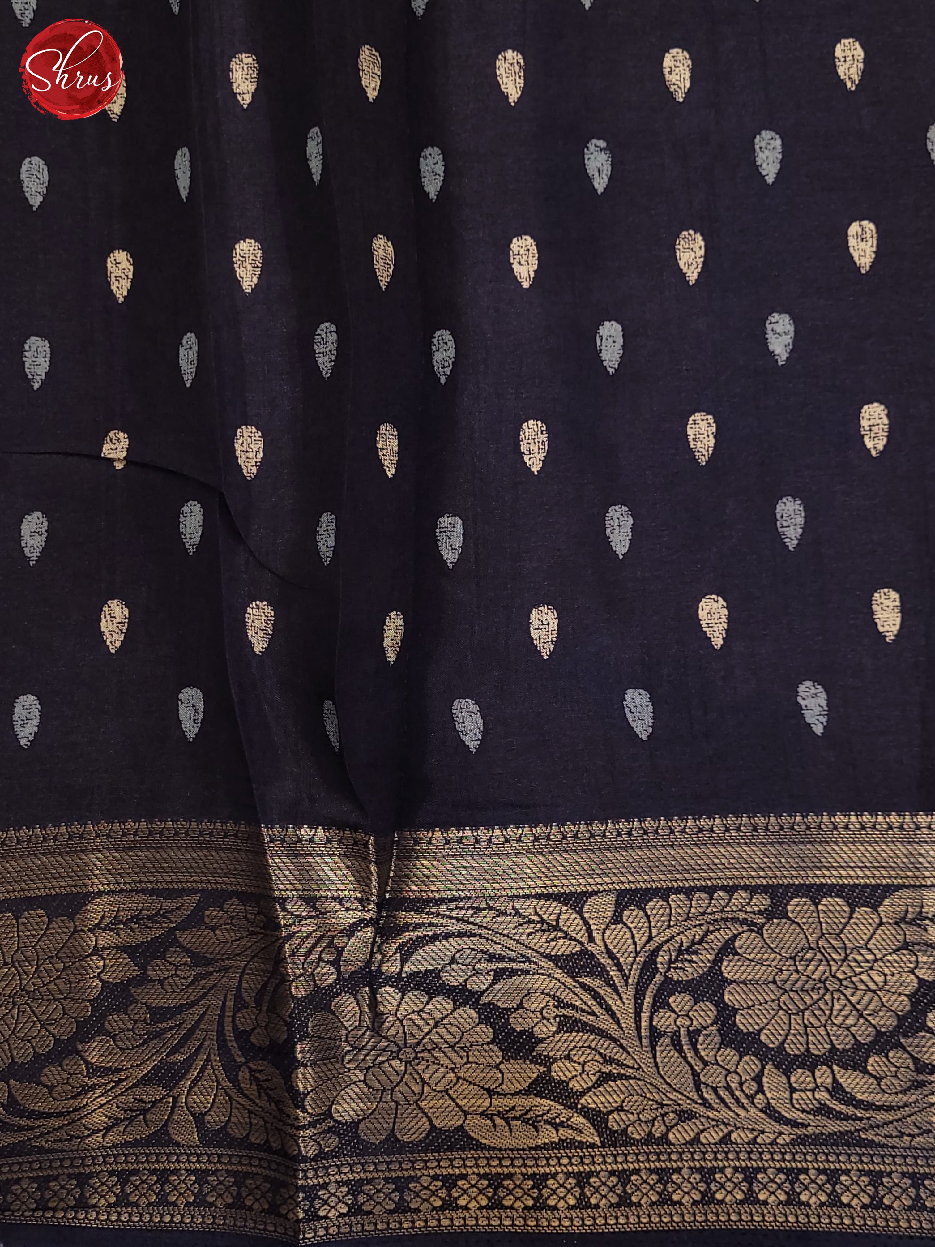 Navy Blue(Single Tone) - Semi Crepe Saree - Shop on ShrusEternity.com