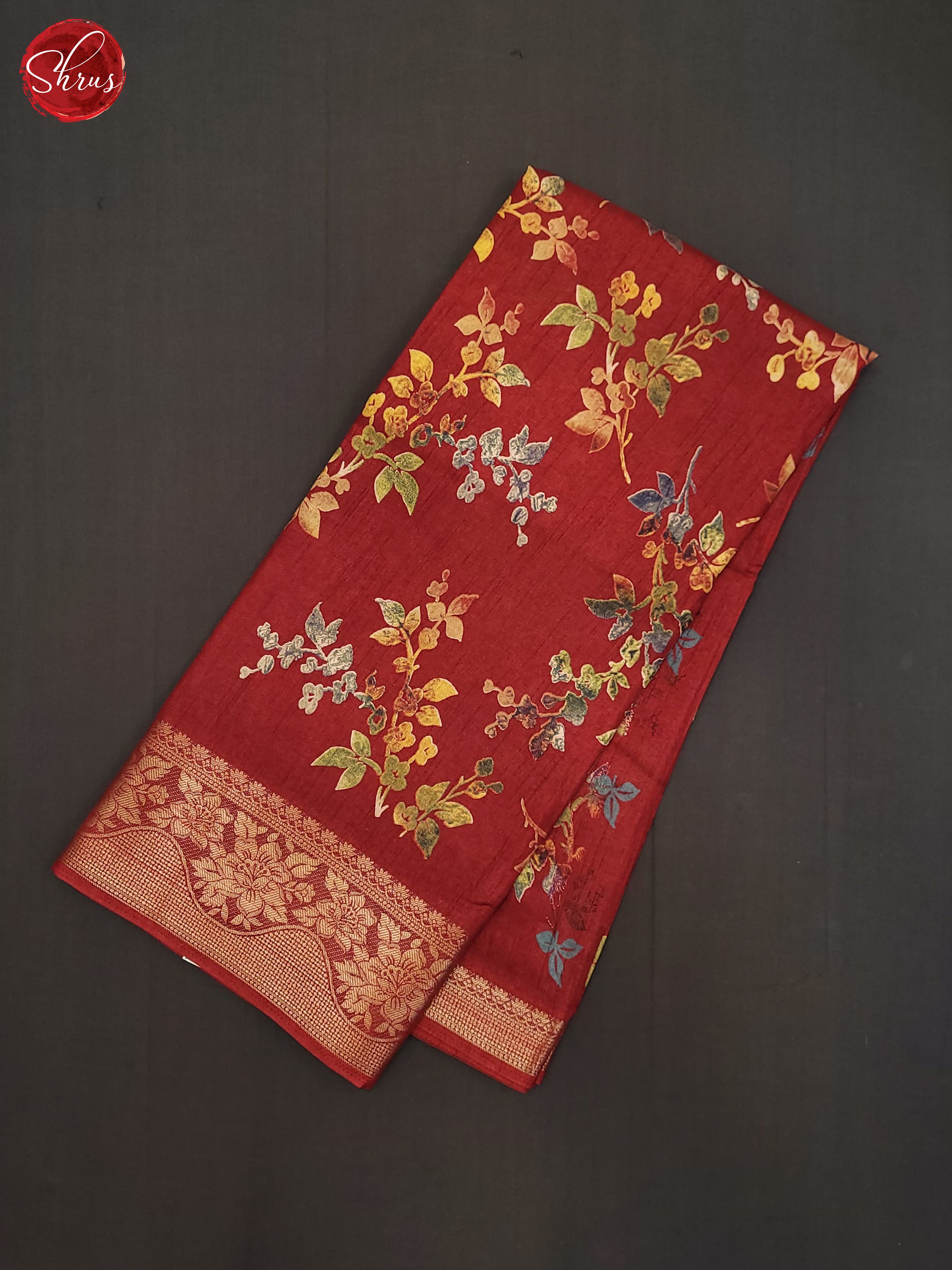 Red(Single Tone)- Semi Crepe Saree - Shop on ShrusEternity.com