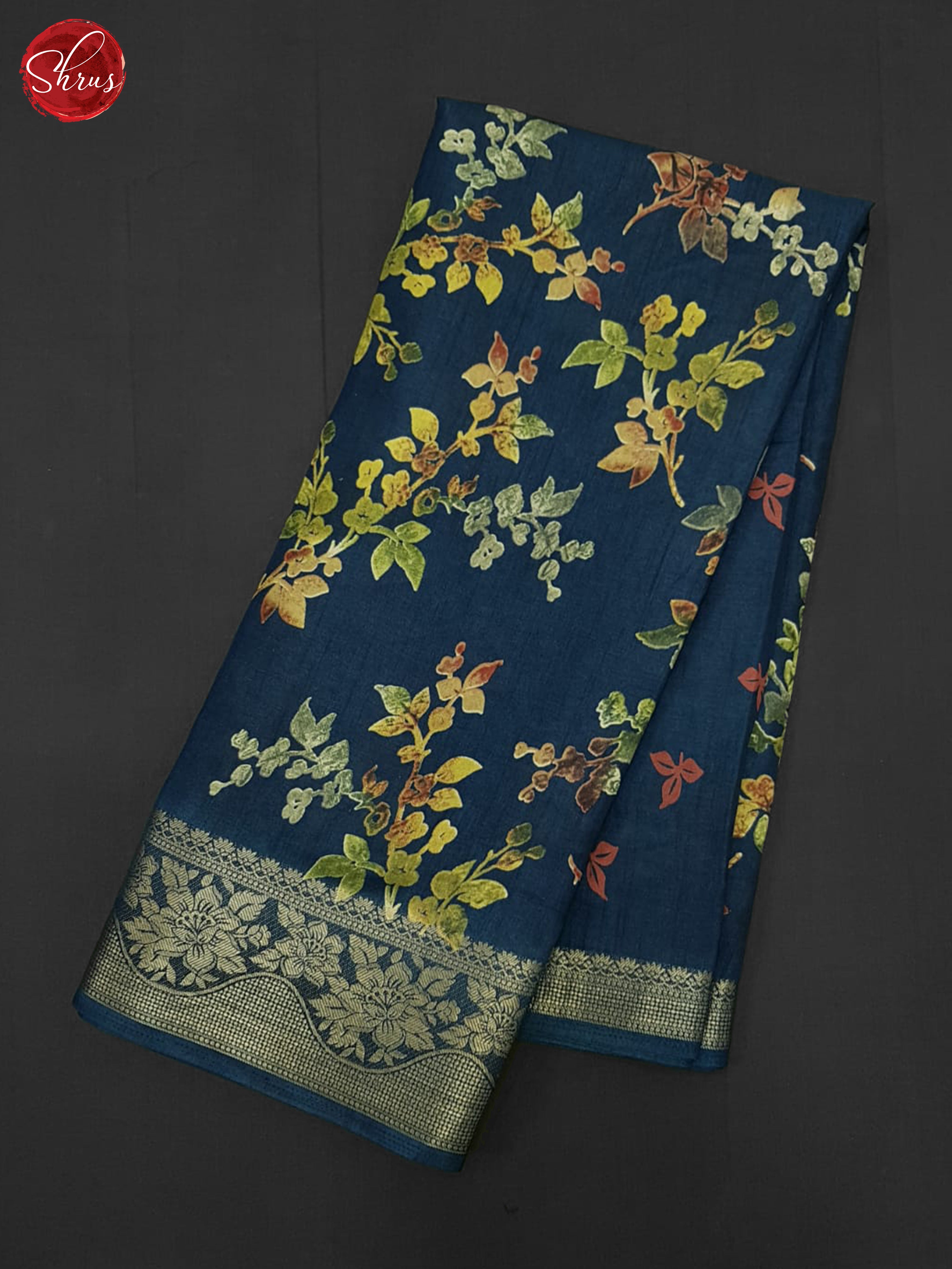 Blue(Single Tone) - Semi Crepe  Saree - Shop on ShrusEternity.com