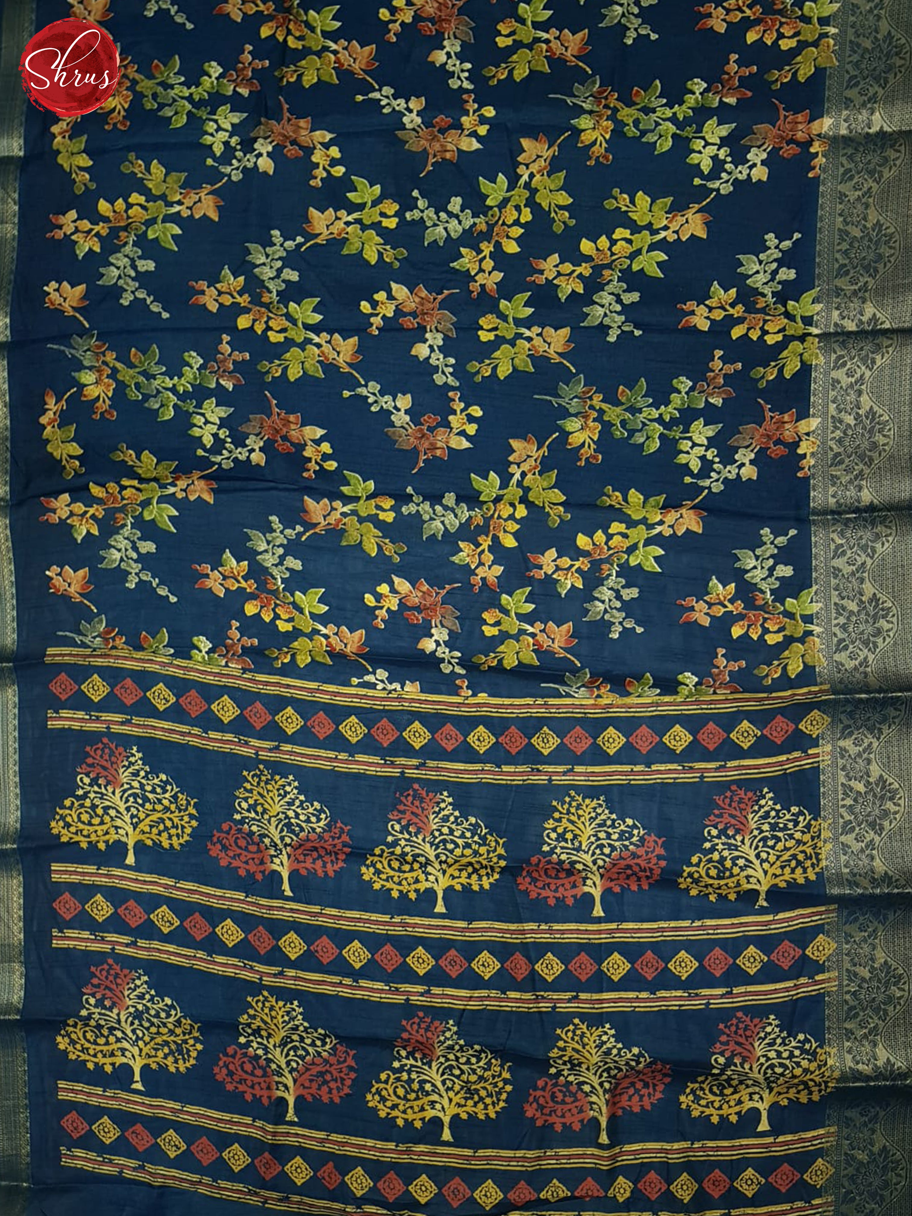 Blue(Single Tone) - Semi Crepe  Saree - Shop on ShrusEternity.com