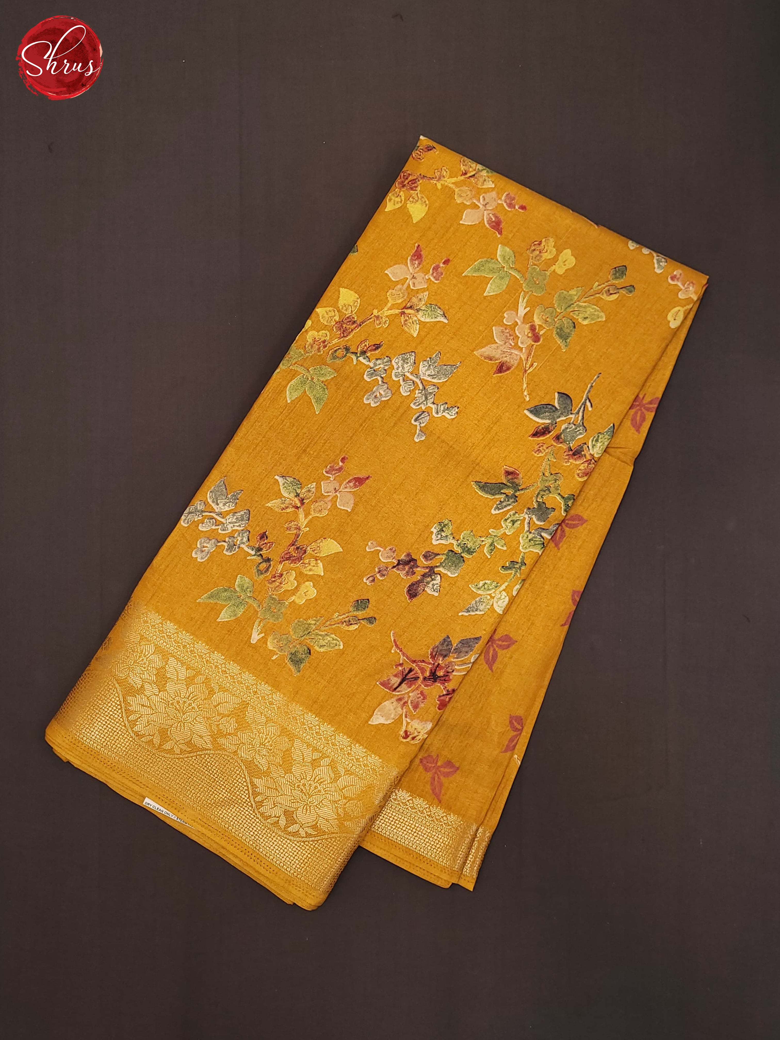 Mustard(Single Tone) - Semi Crepe Saree - Shop on ShrusEternity.com