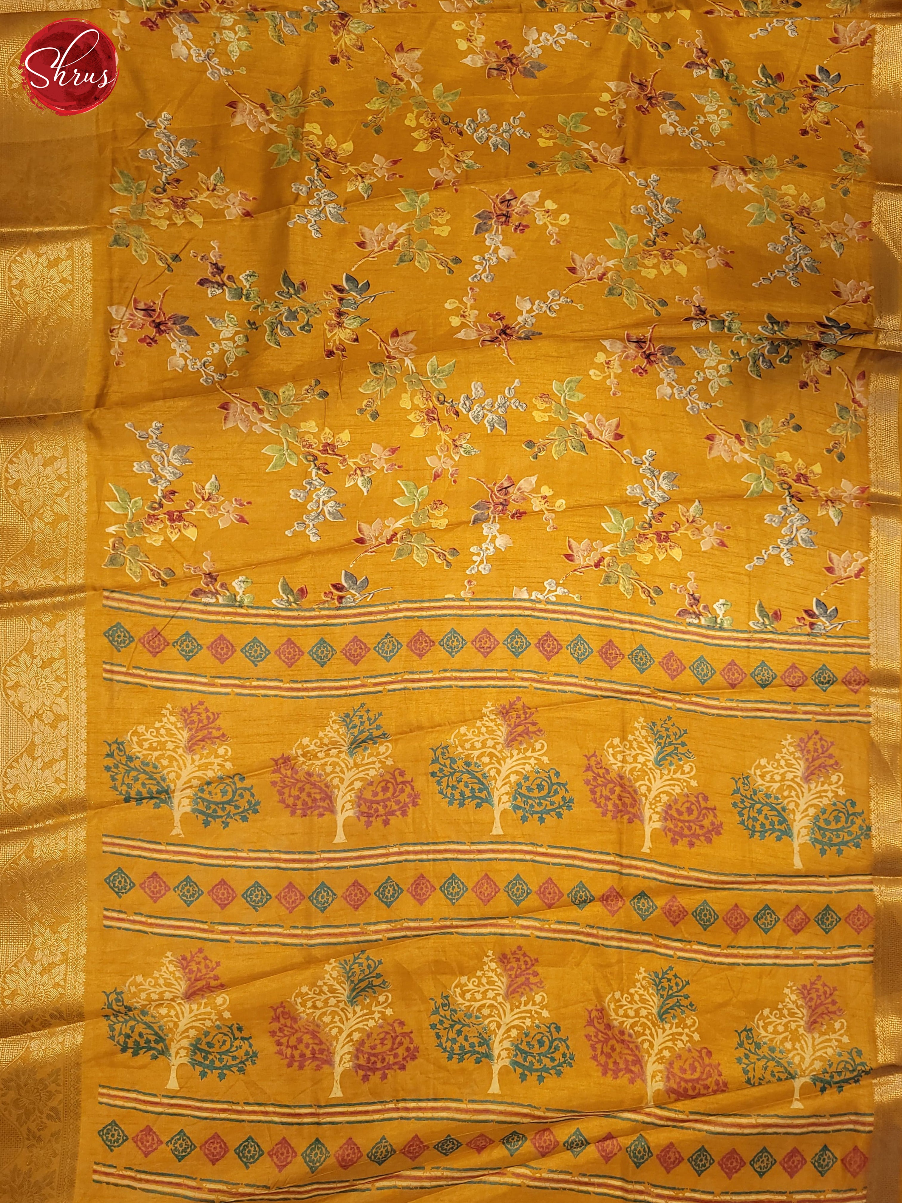 Mustard(Single Tone) - Semi Crepe Saree - Shop on ShrusEternity.com