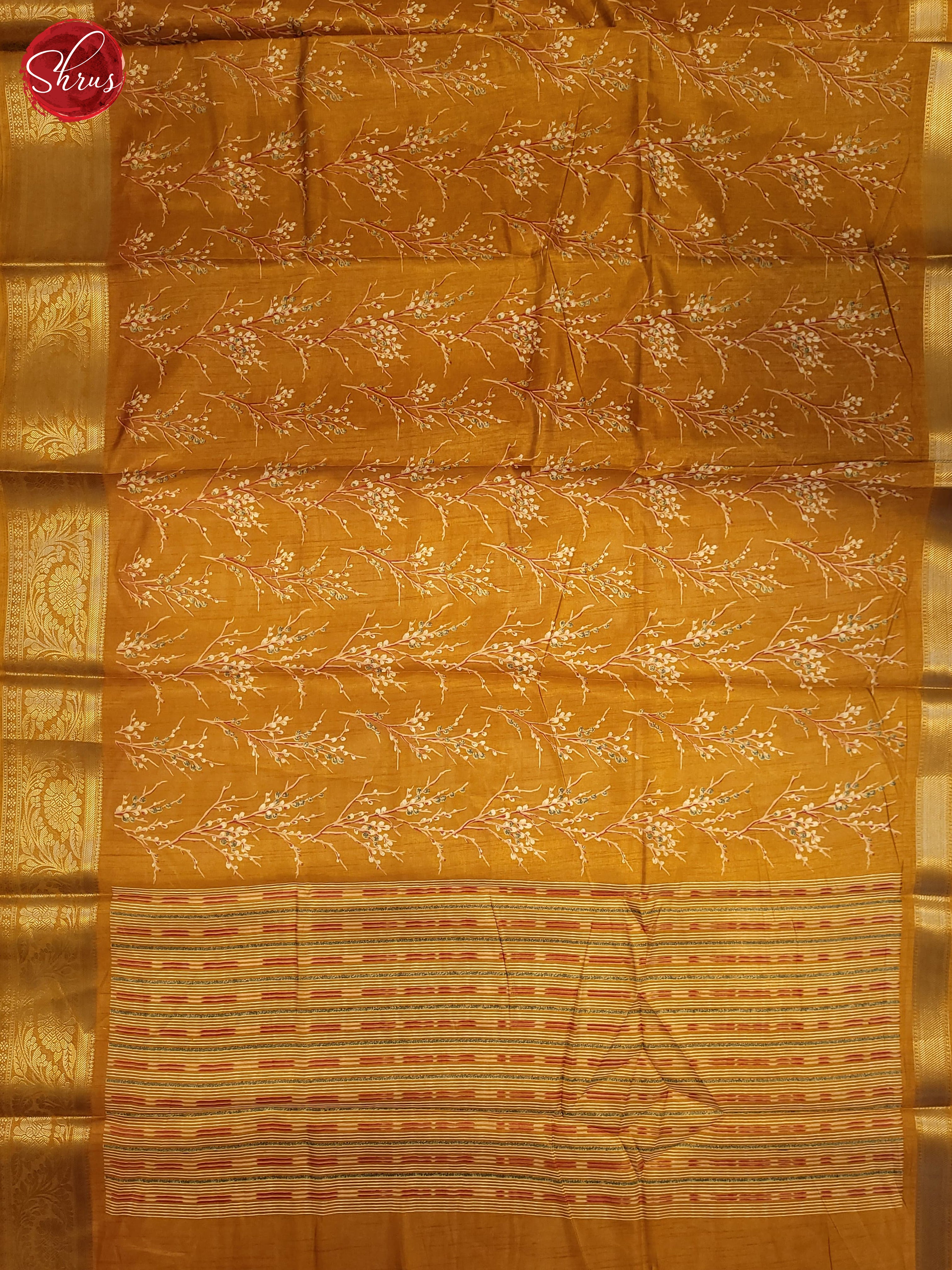 Mustard(Single Tone) - Semi Crepe Saree - Shop on ShrusEternity.com