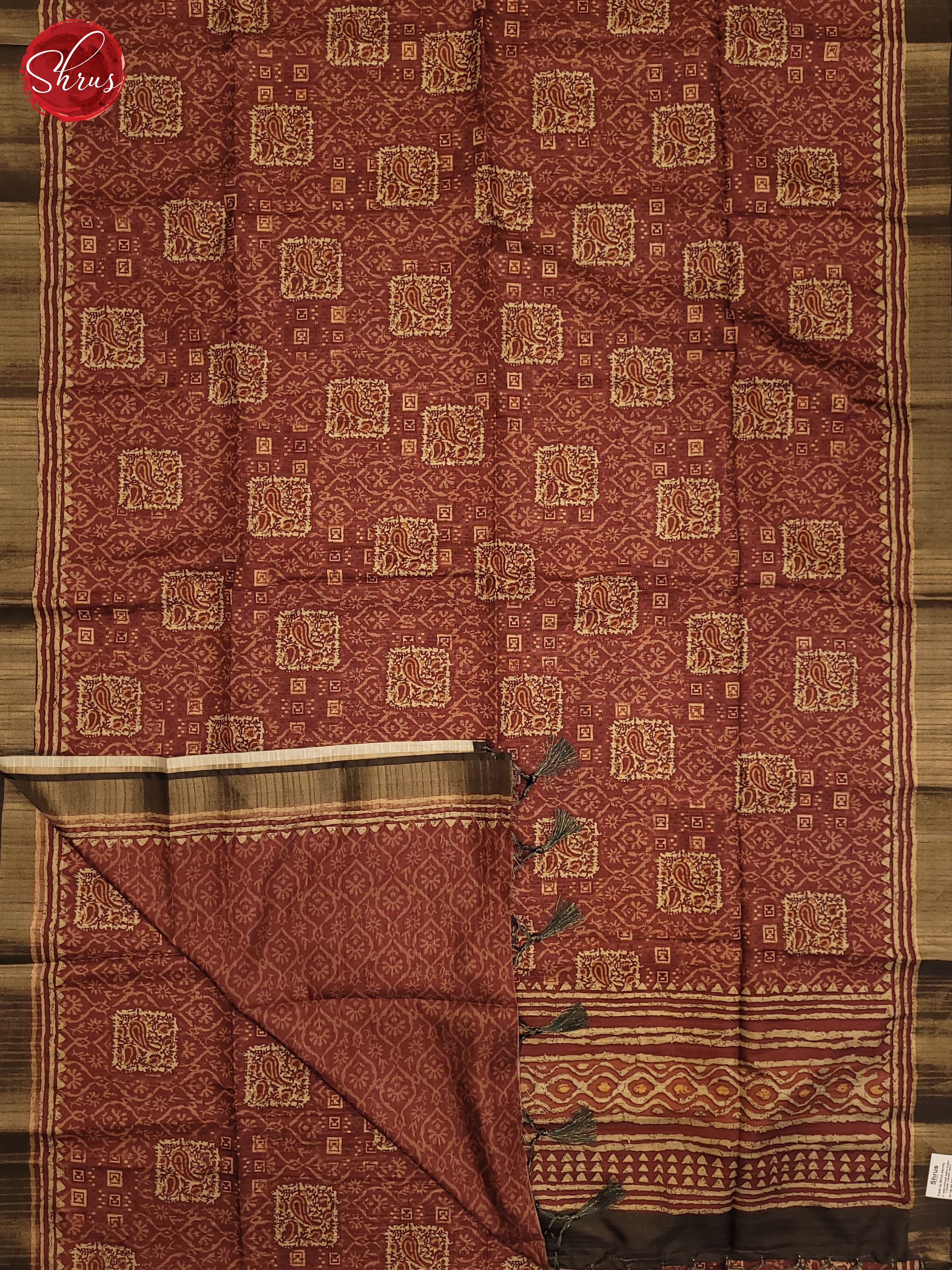 Brown & Dark Brown- Semi Tussar Saree - Shop on ShrusEternity.com