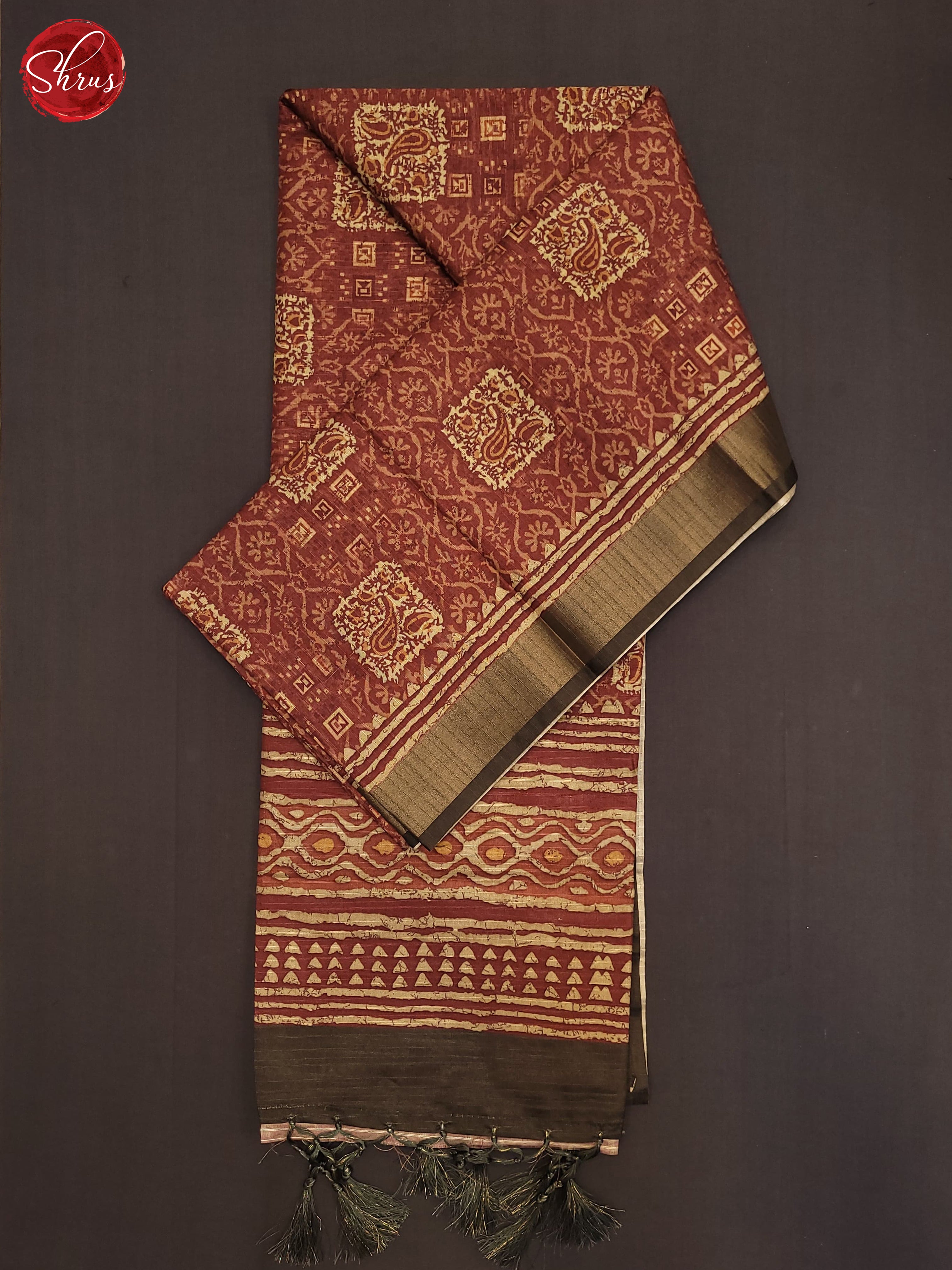 Brown & Dark Brown- Semi Tussar Saree - Shop on ShrusEternity.com