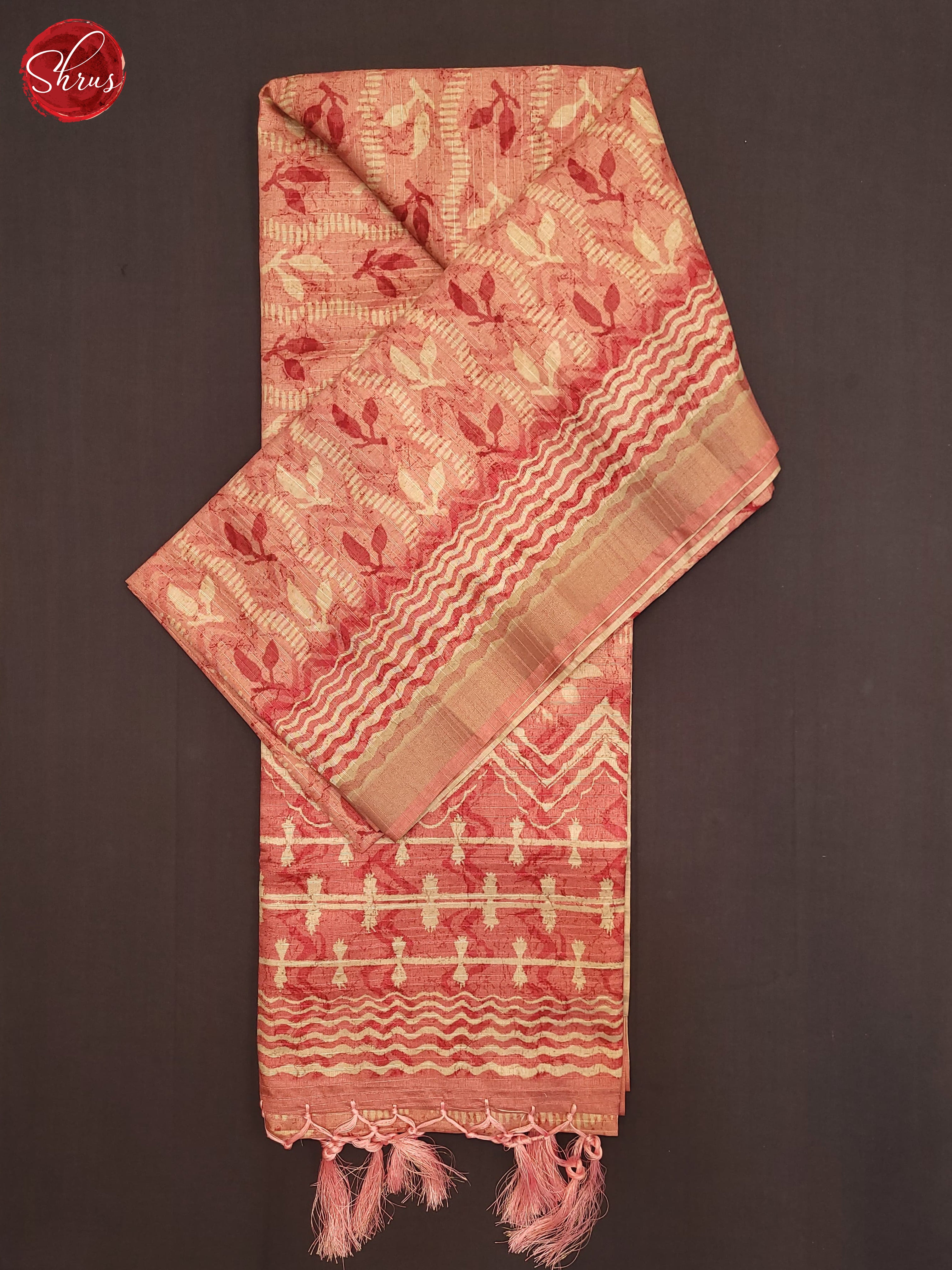 Peach & Pink - Semi Tussar Saree - Shop on ShrusEternity.com