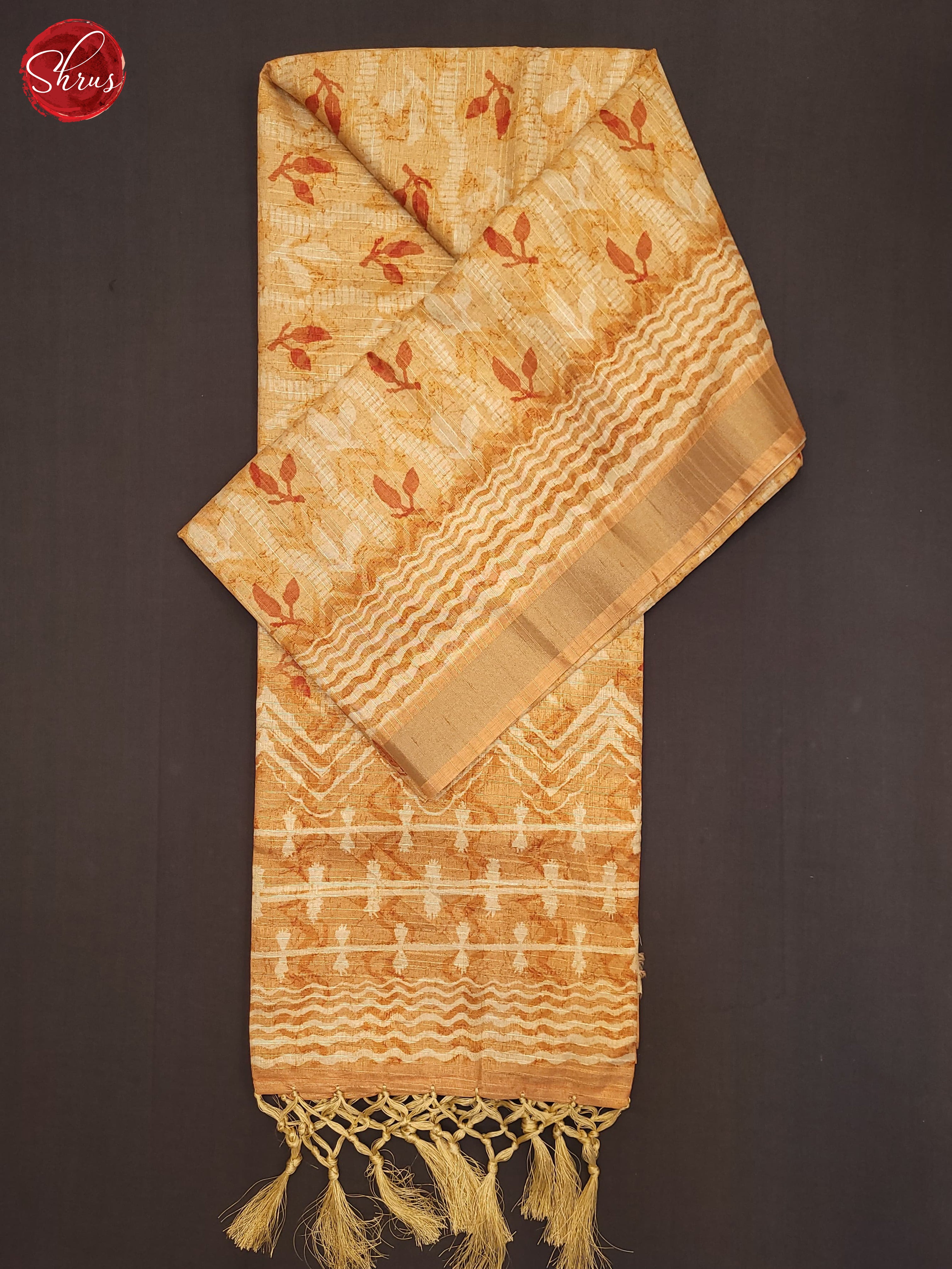 Orange(Single Tone) - Semi Tussar Saree - Shop on ShrusEternity.com