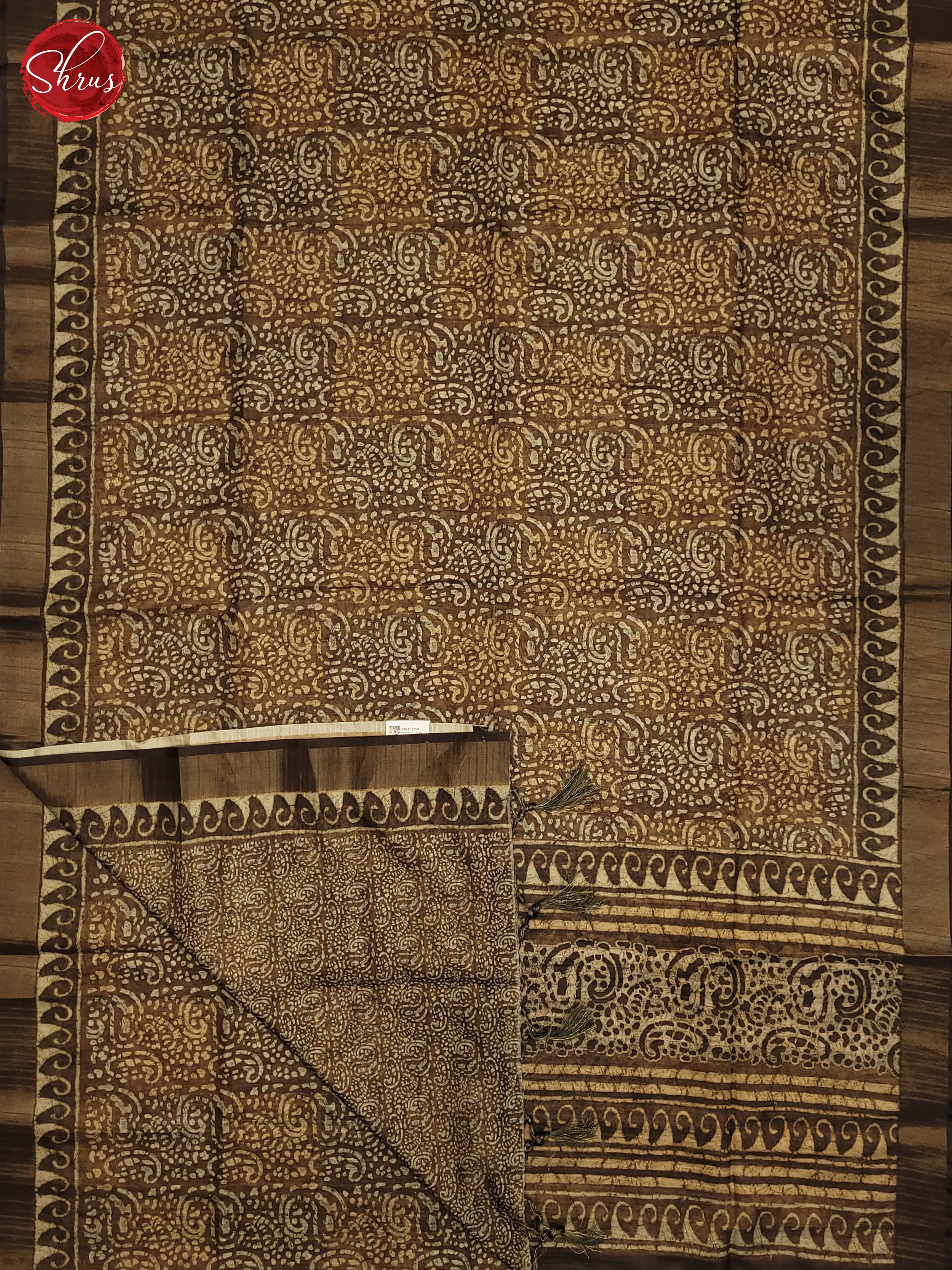 Brown(Single Tone) - Semi Tussar Saree - Shop on ShrusEternity.com