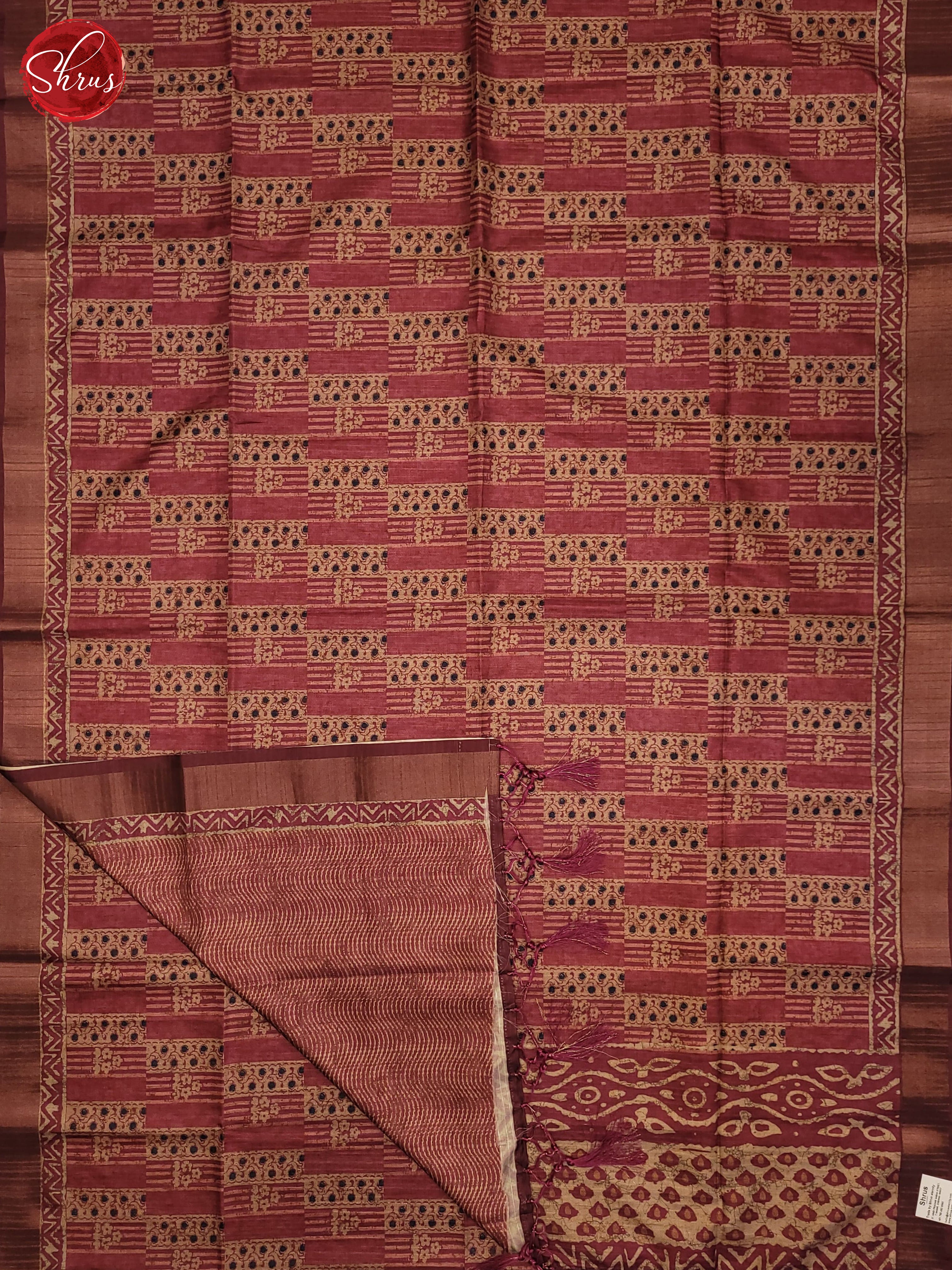 Majenta Pink(Single Tone) - Semi Tussar Saree - Shop on ShrusEternity.com