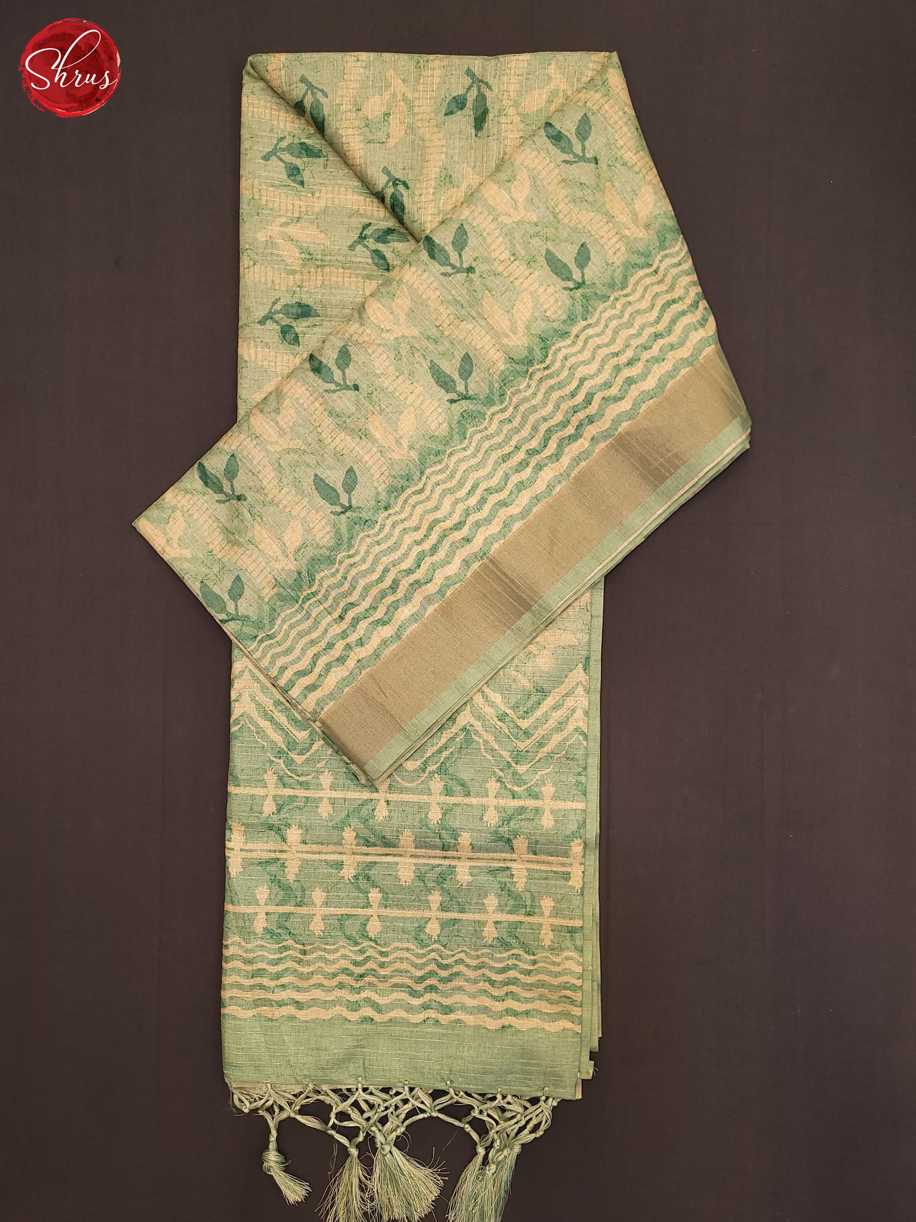 Green(Single Tone)- Semi Tussar Saree - Shop on ShrusEternity.com