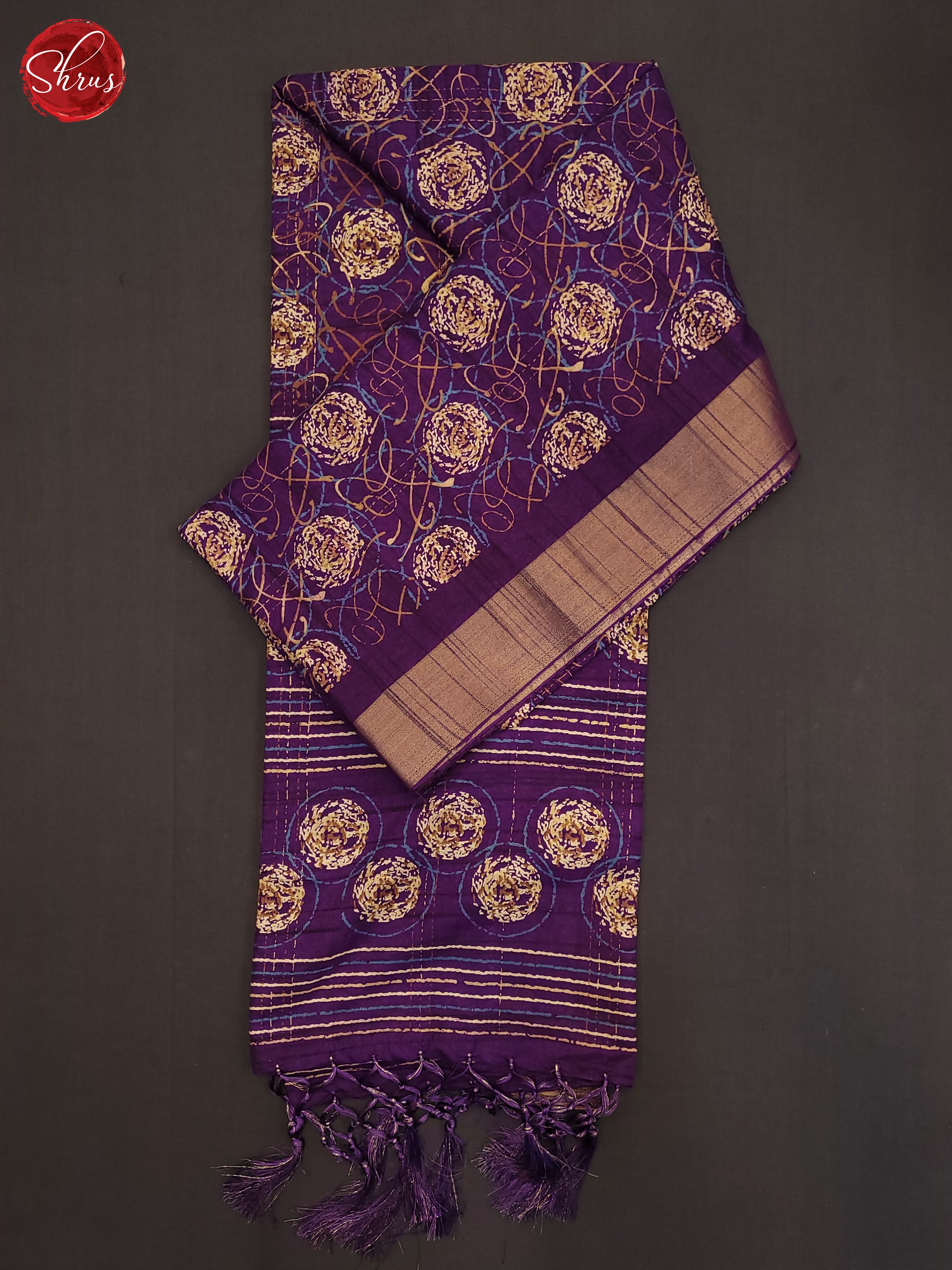 Purple(Single Tone) - Semi Tussar Saree - Shop on ShrusEternity.com