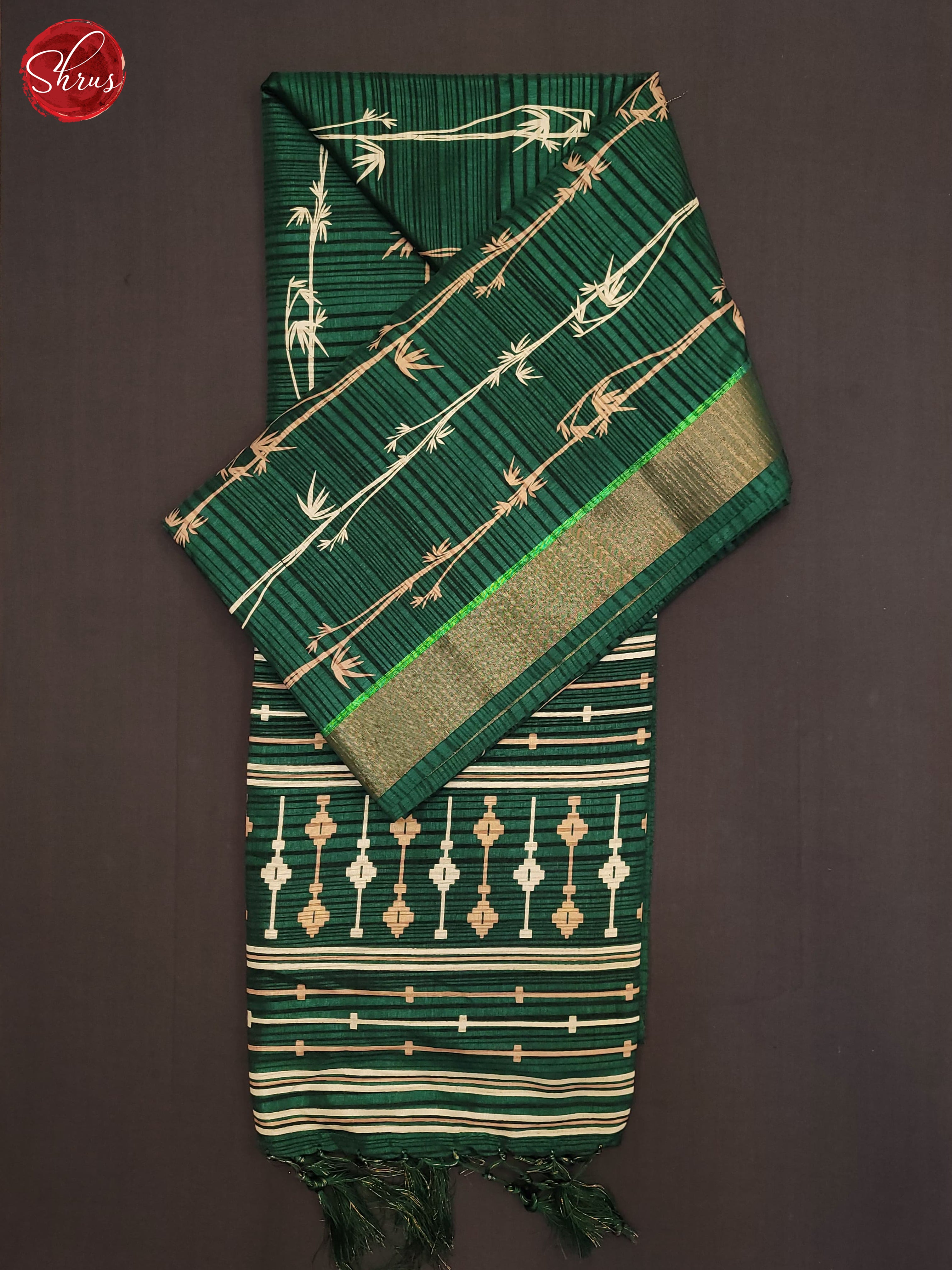 Green(Single Tone) - Semi Tussar Saree - Shop on ShrusEternity.com