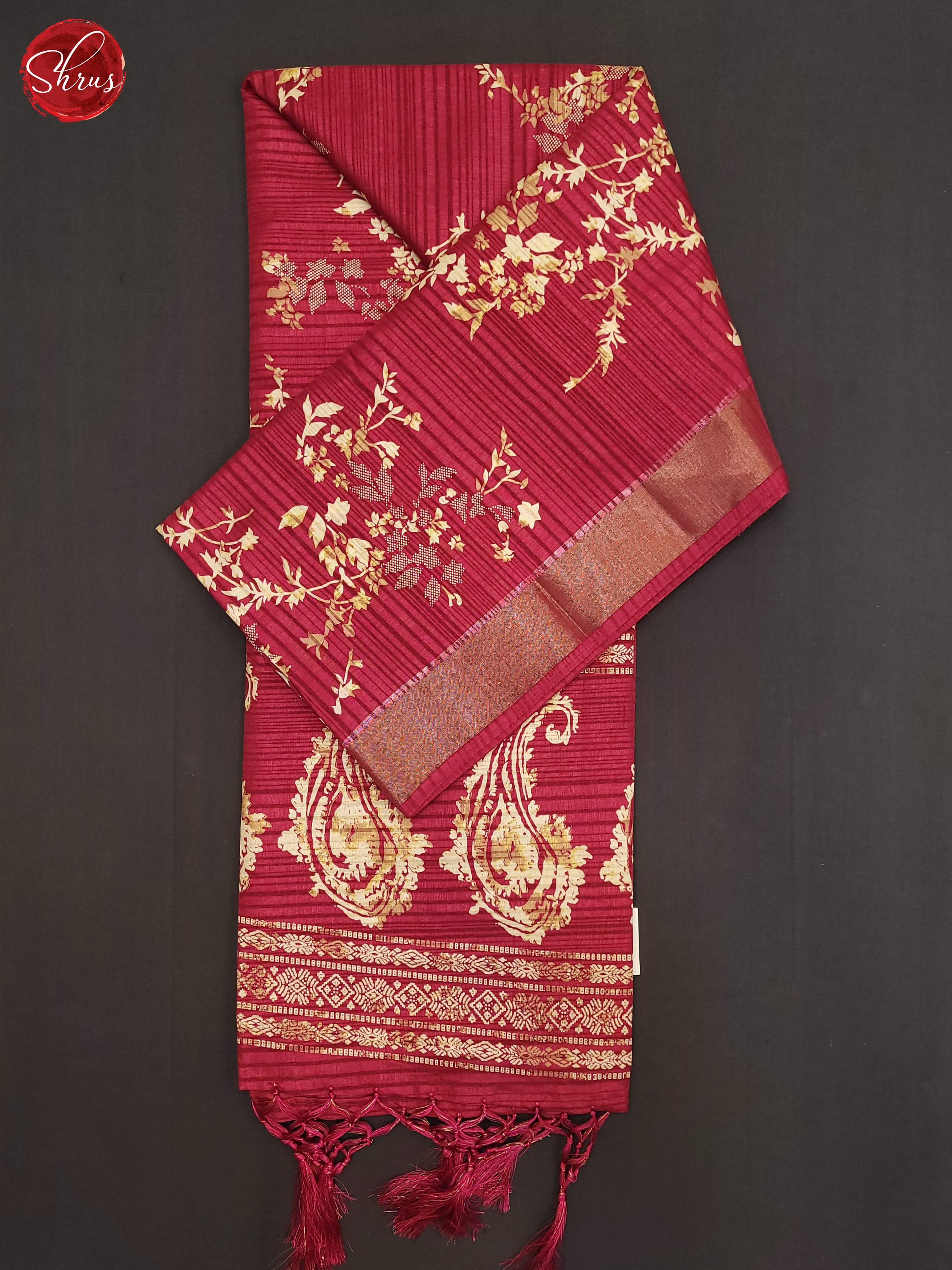 Pink(single Tone) - Semi Tussar Saree - Shop on ShrusEternity.com