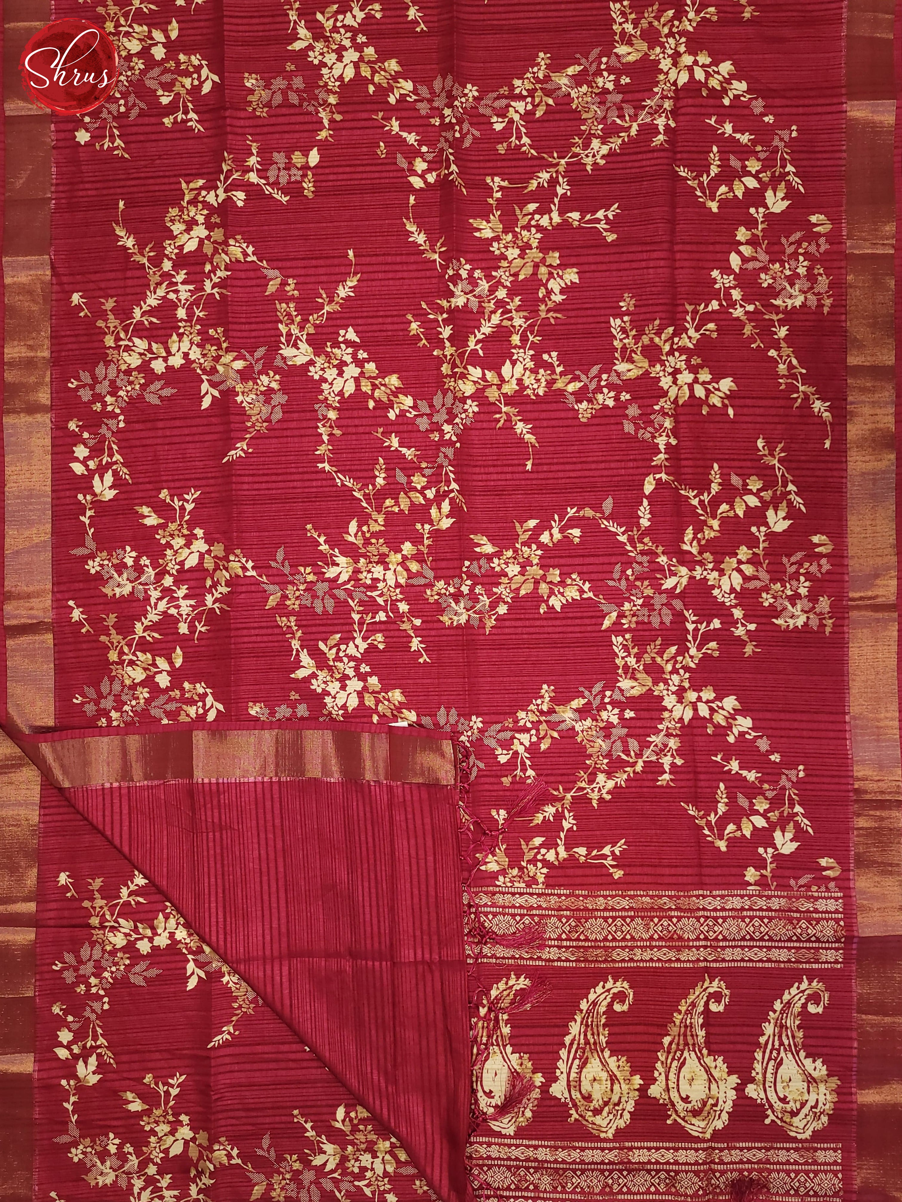 Pink(single Tone) - Semi Tussar Saree - Shop on ShrusEternity.com