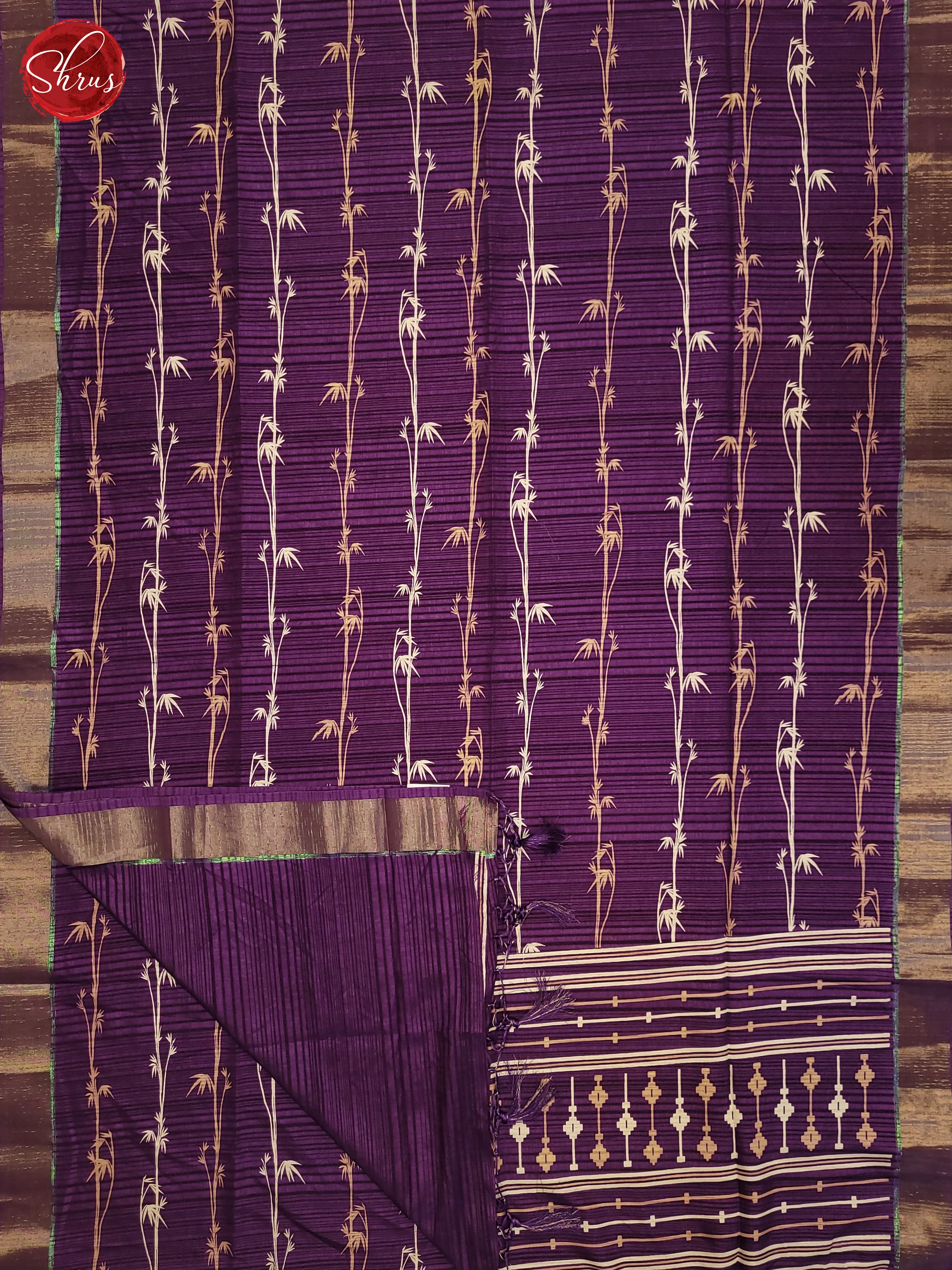 Violet(Single Tone) - Semi Tussar Saree - Shop on ShrusEternity.com