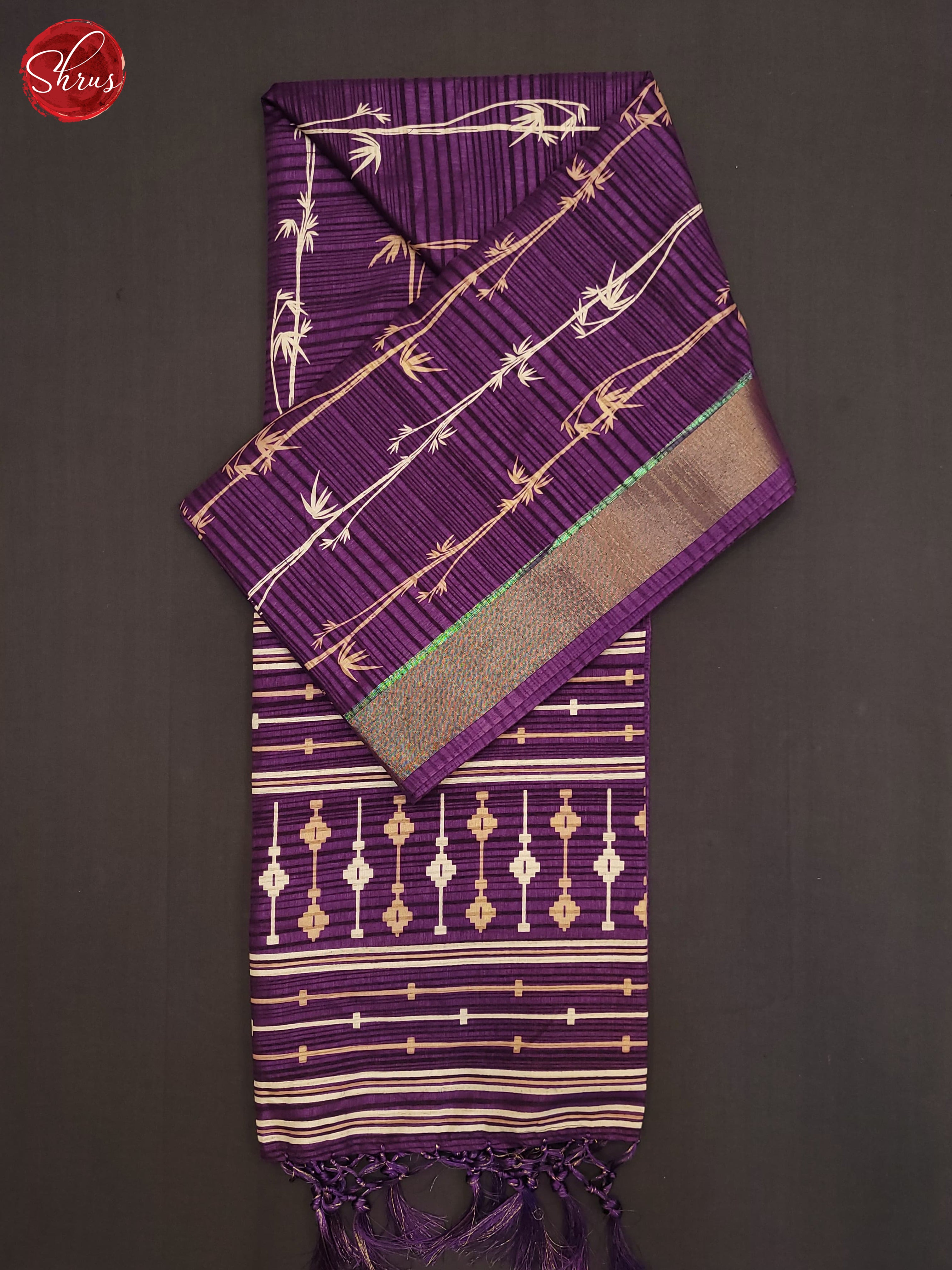 Violet(Single Tone) - Semi Tussar Saree - Shop on ShrusEternity.com