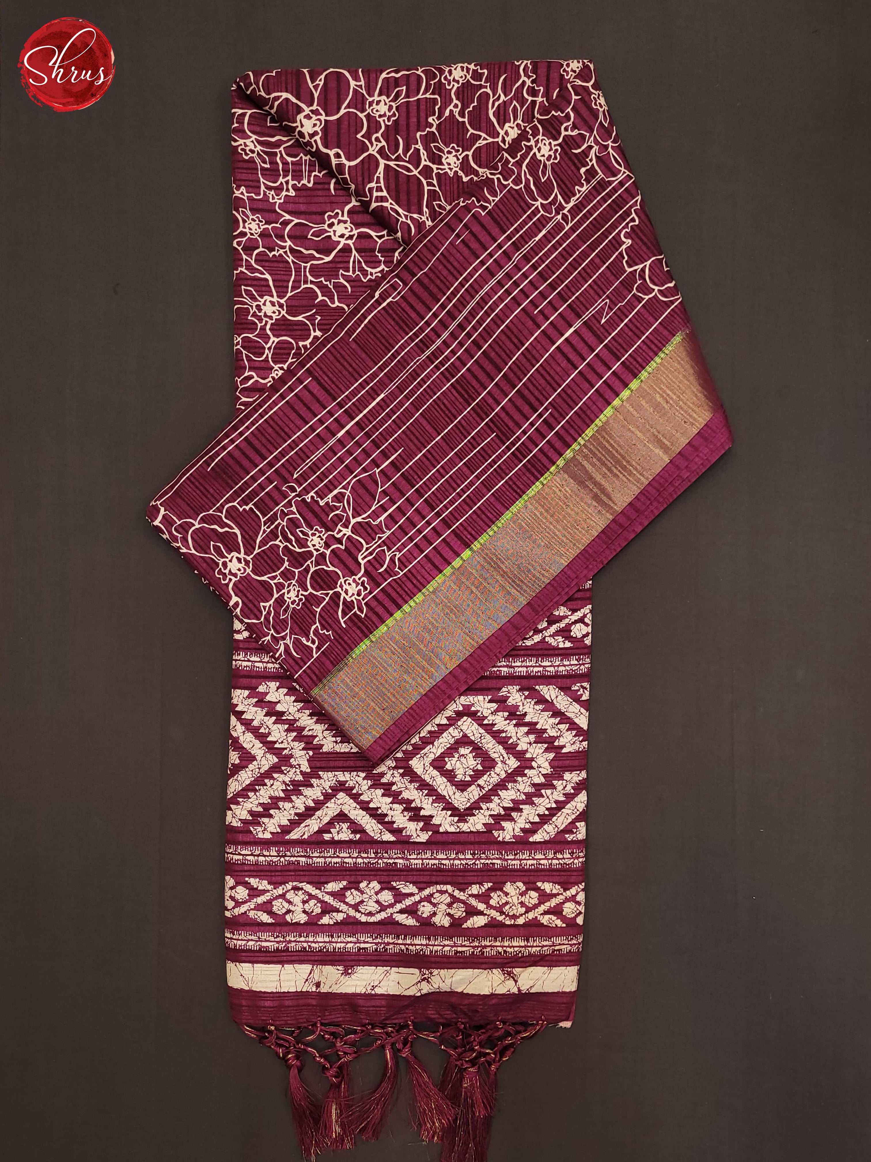 Majenta Pink(Single Tone)- Semi Tussar Saree - Shop on ShrusEternity.com