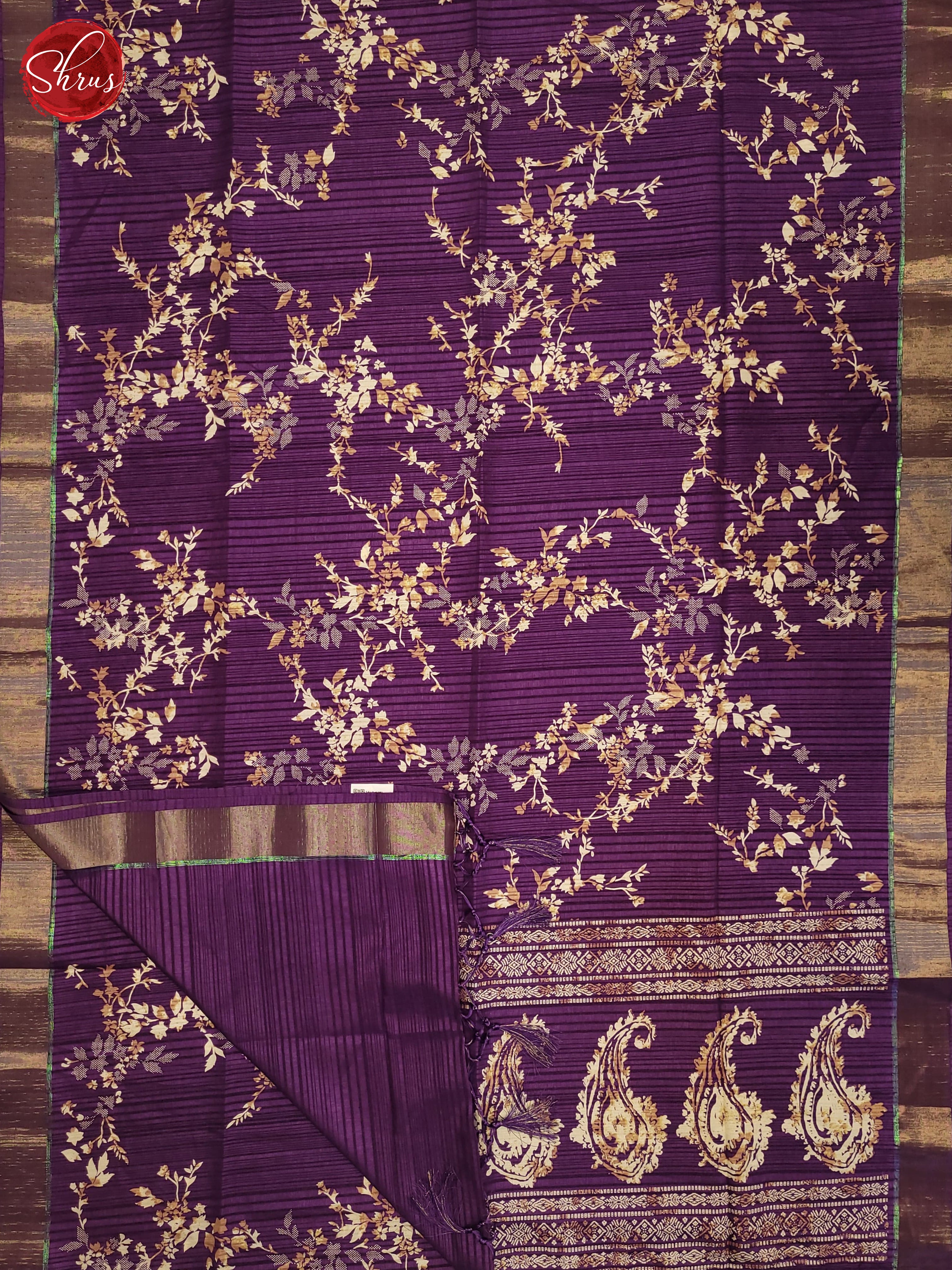 Purple(Single Tone) - Semi Tussar Saree - Shop on ShrusEternity.com